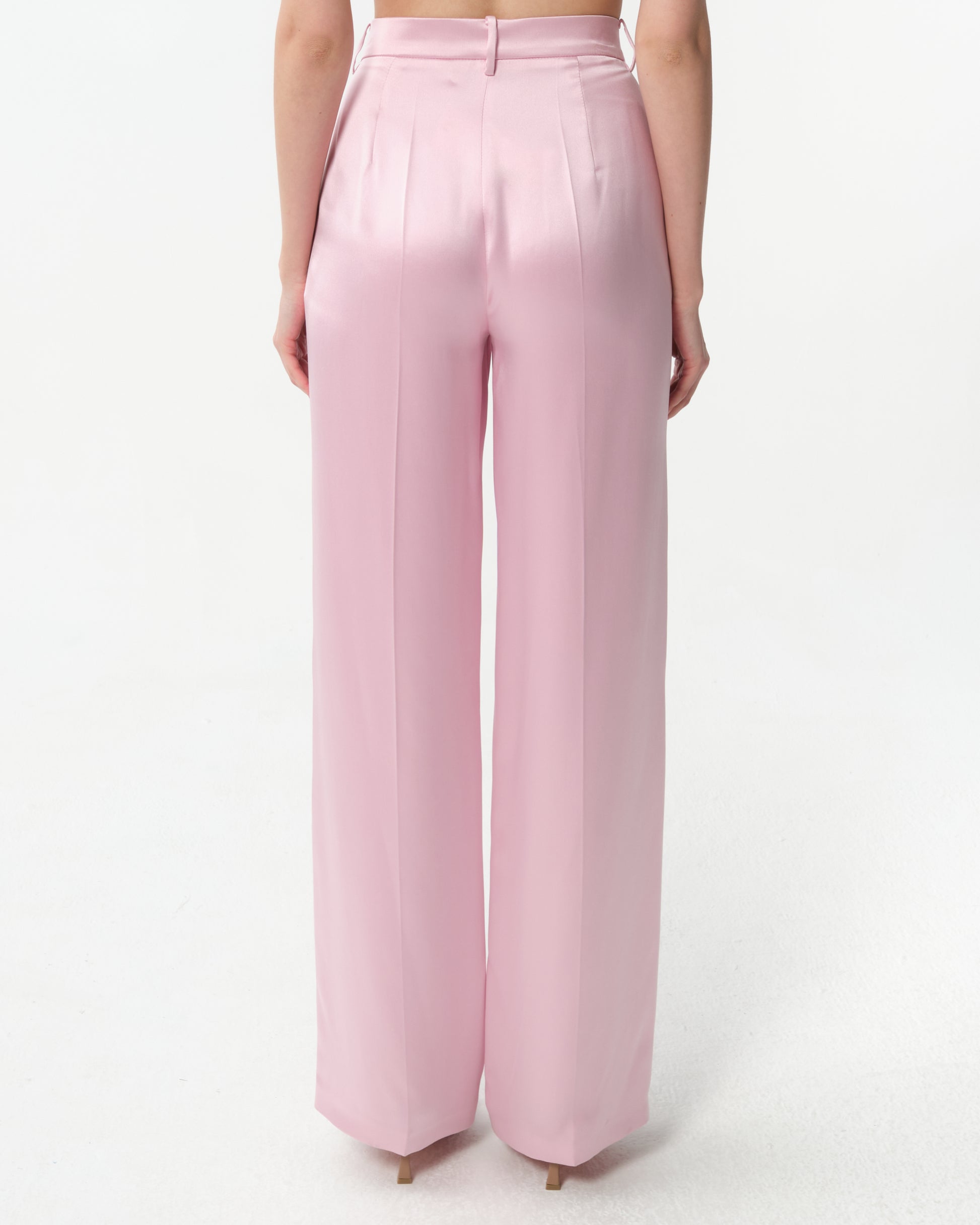 High-Waist Silk Trousers