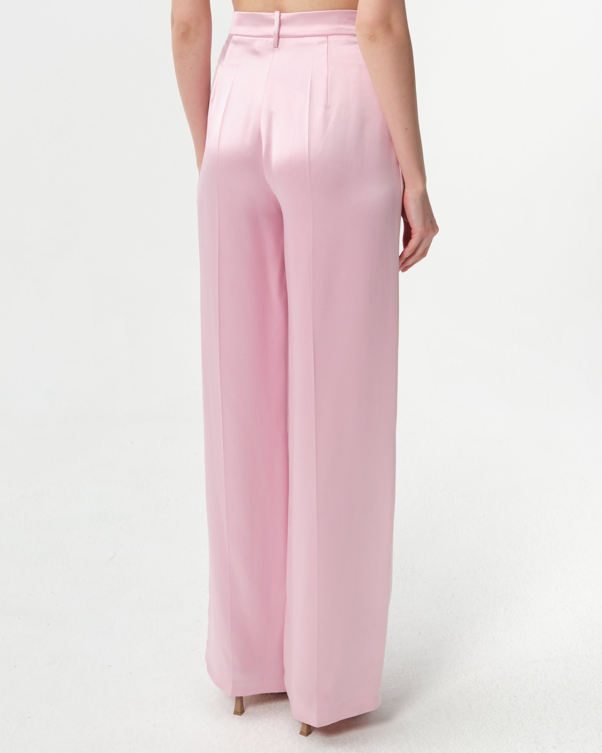 High-Waist Silk Trousers