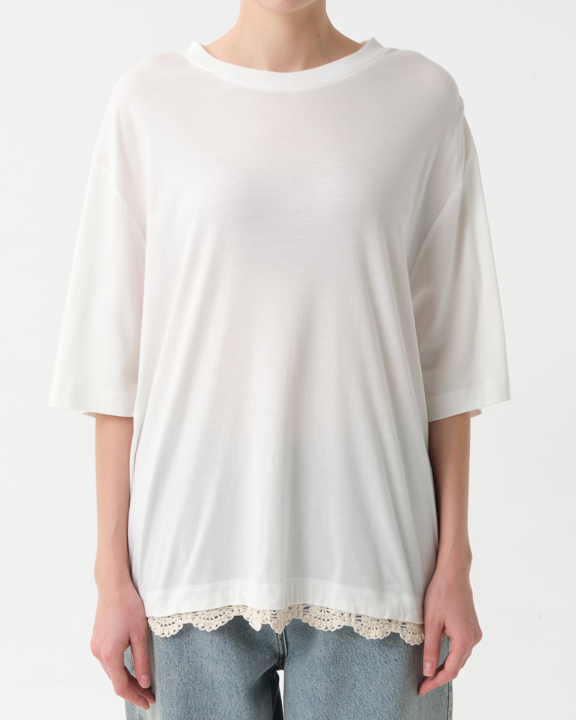 Lace-trim Oversized T-shirt