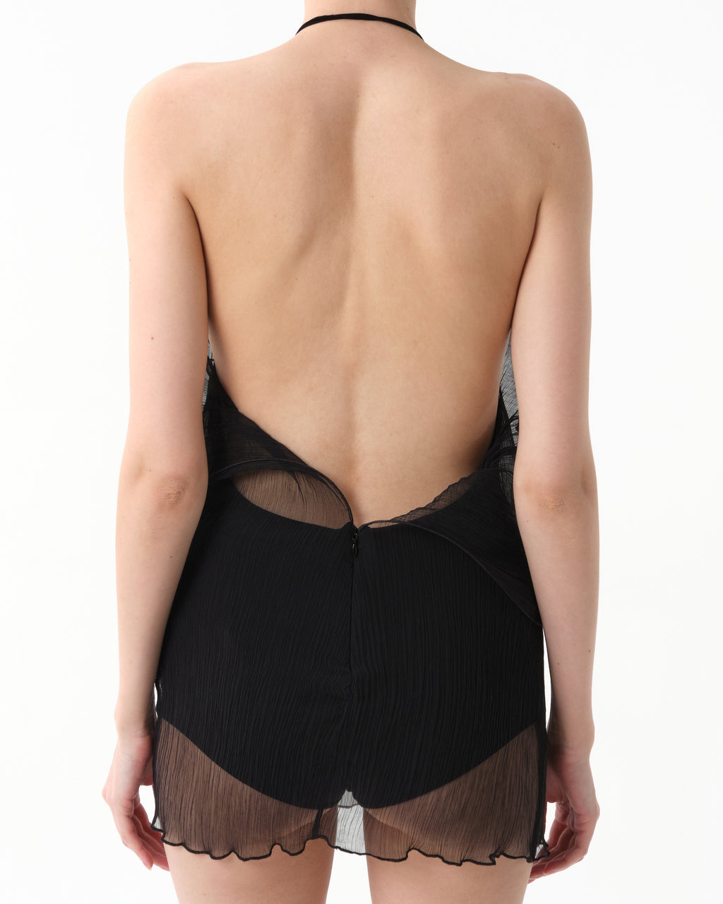 Sheer Silk Organza Mini Dress
