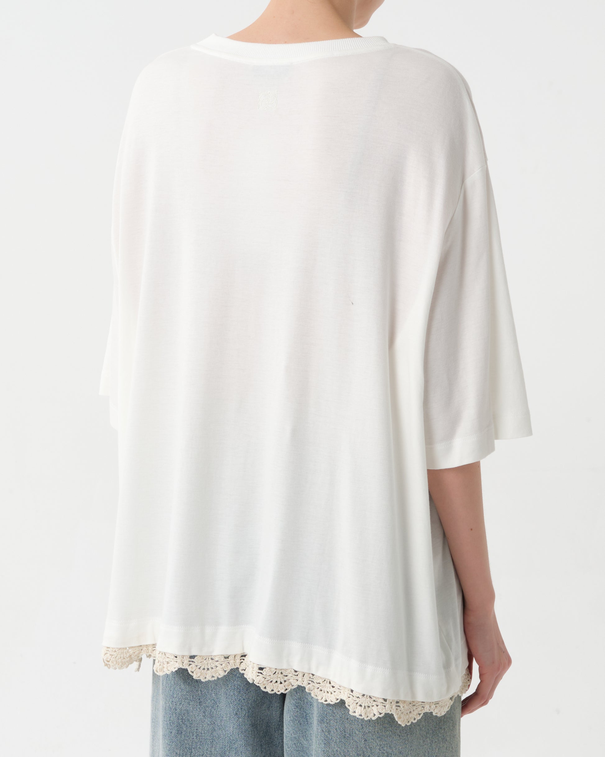 Lace-trim Oversized T-shirt