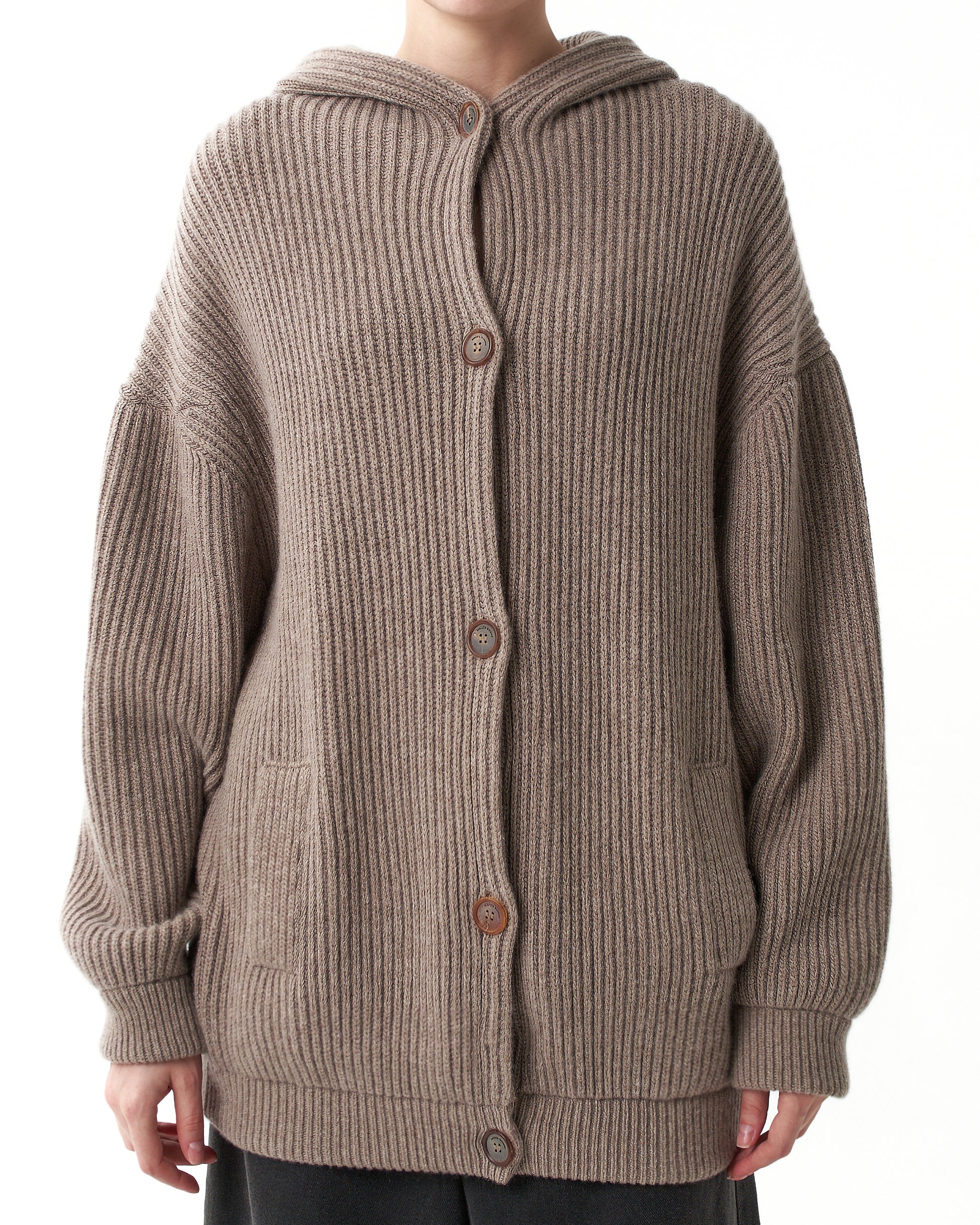 Hooded Knit Cardigan