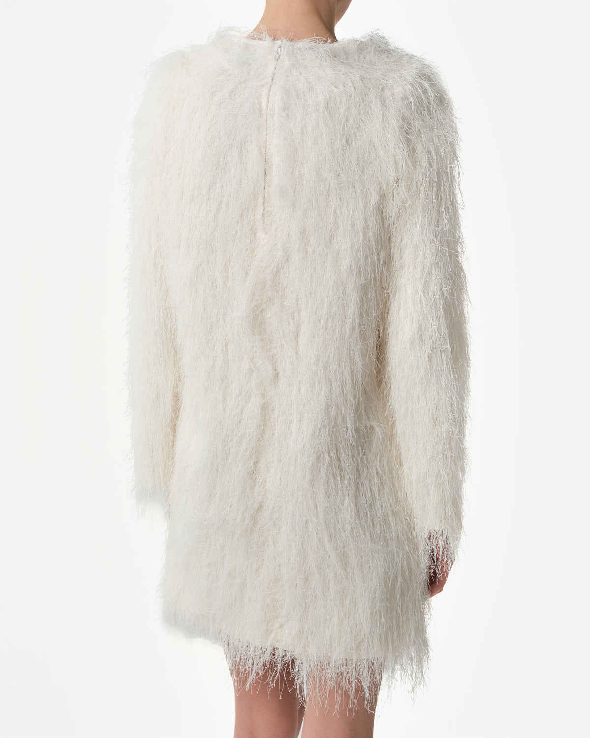 Tina Fringed Long-Sleeve Mini Dress