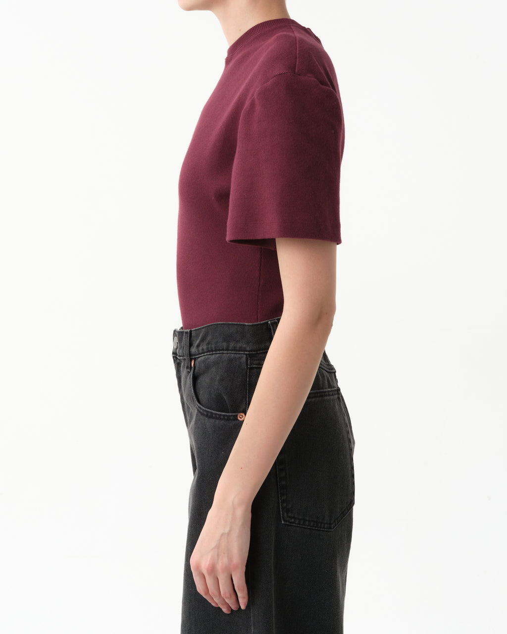 Ribbed Short Sleeve Bodysuit
