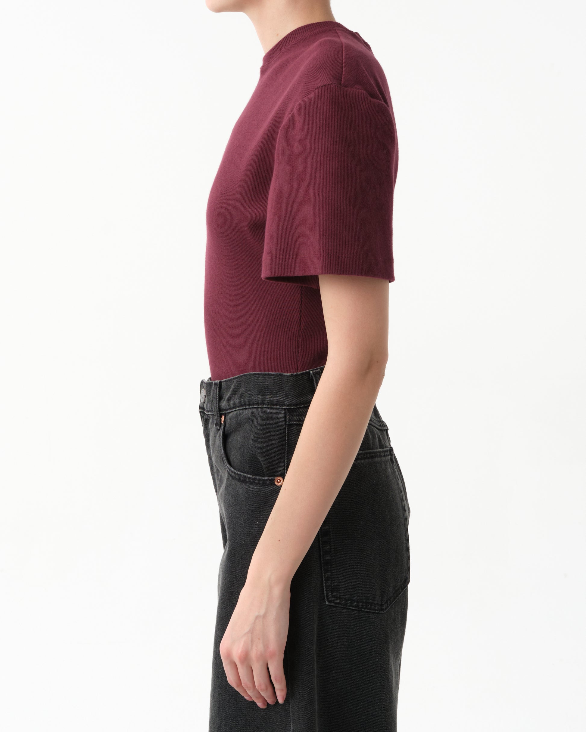 Ribbed Short Sleeve Bodysuit