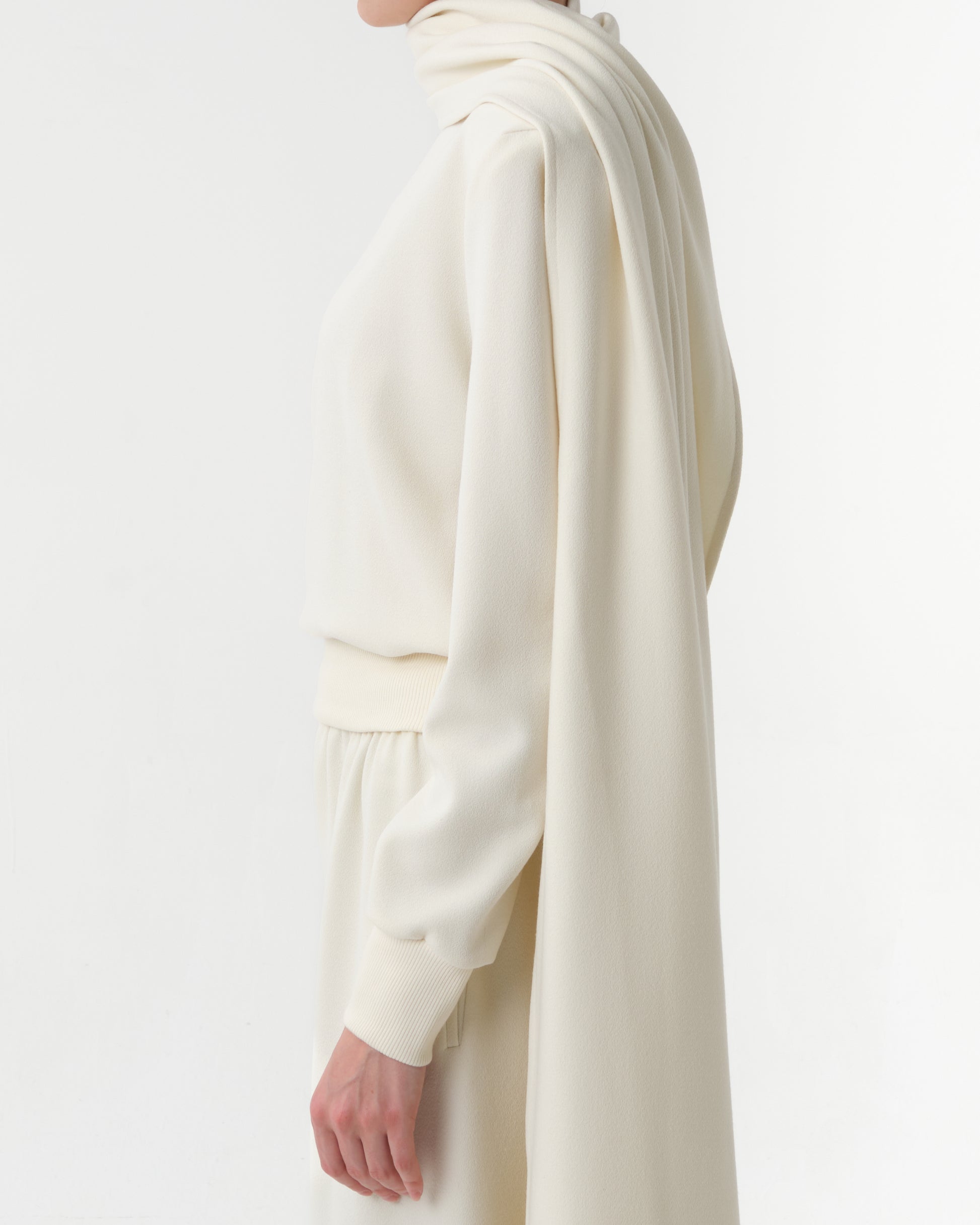 Draped Scarf Sweatshirt