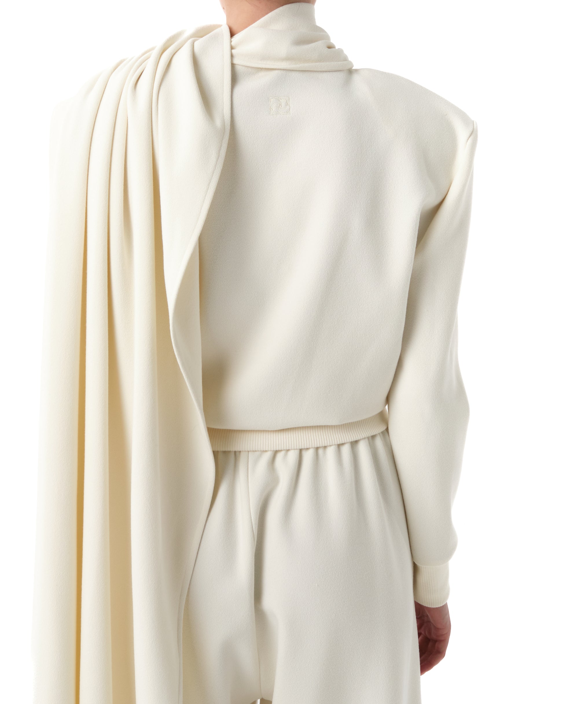 Draped Scarf Sweatshirt