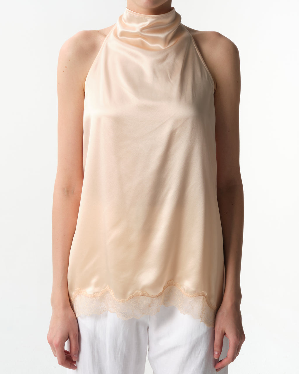 Silk Satin Tie Blouse
