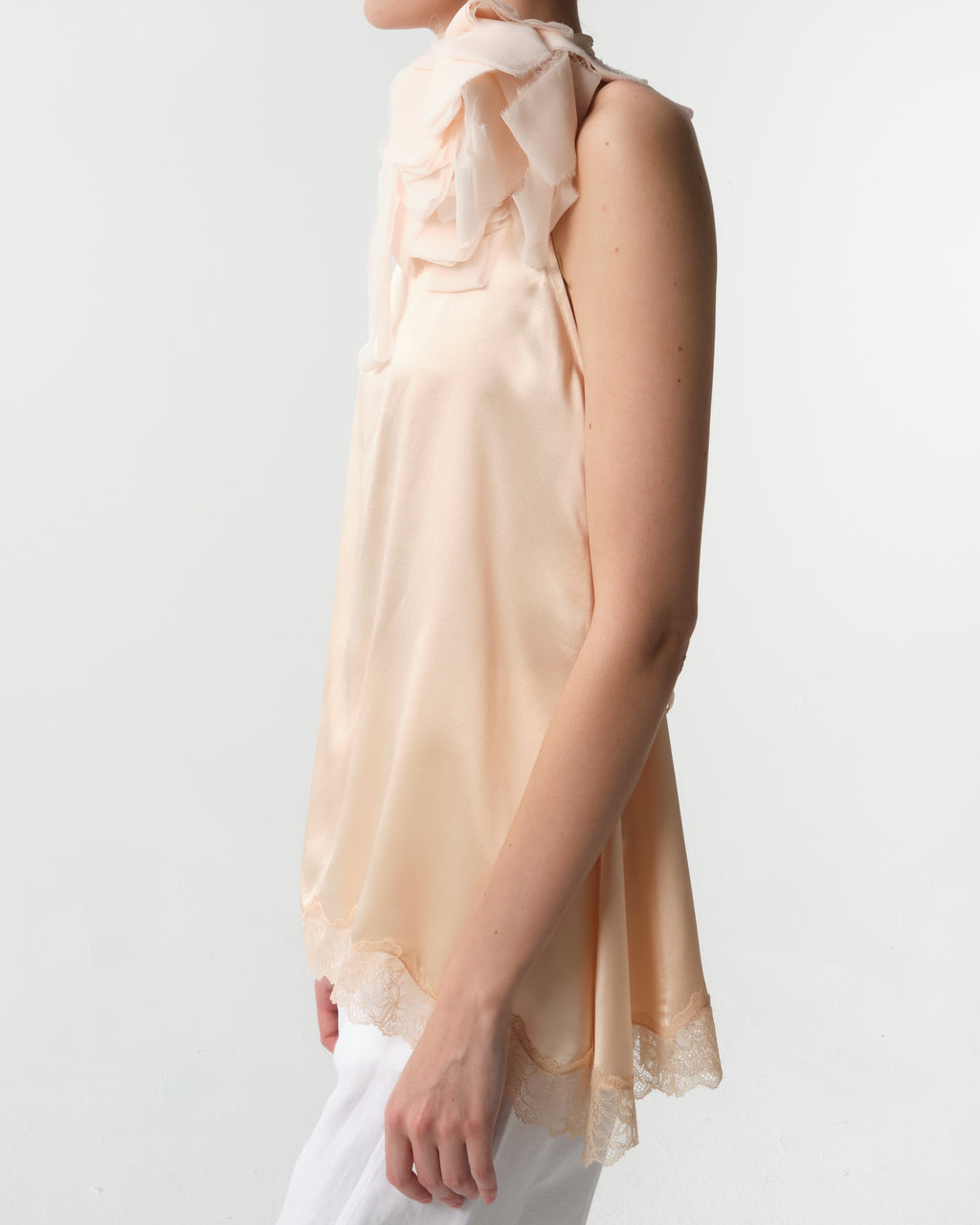 Silk Satin Tie Blouse