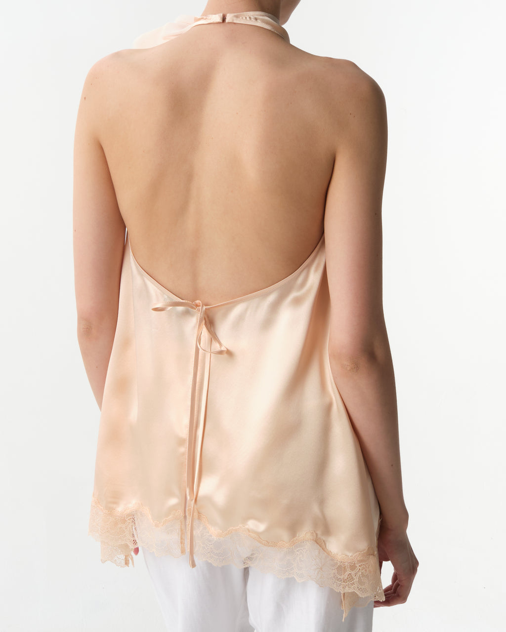 Silk Satin Tie Blouse