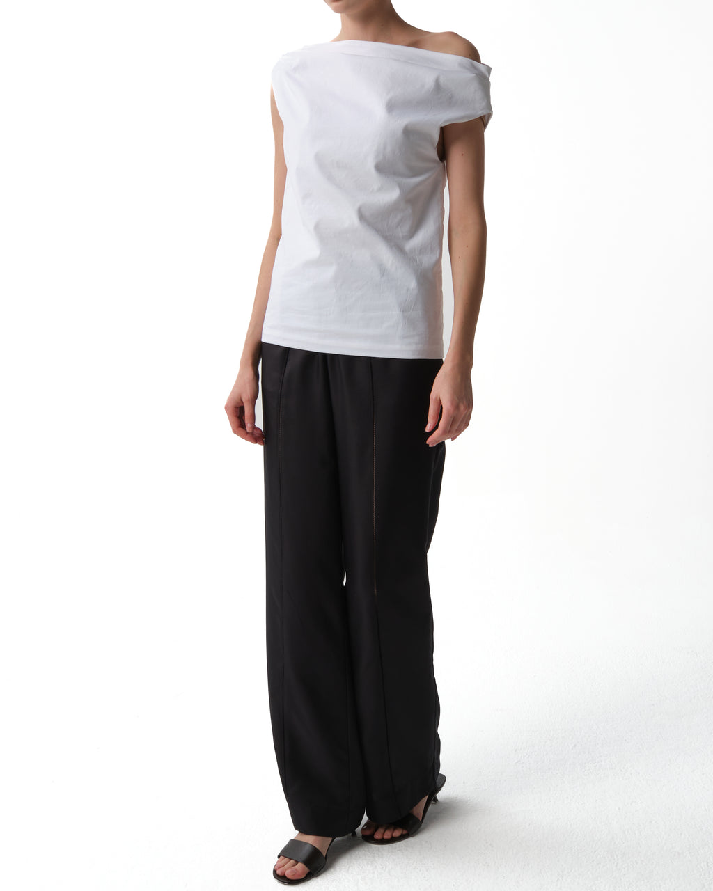 Tiche Cotton-Blend Draped Top