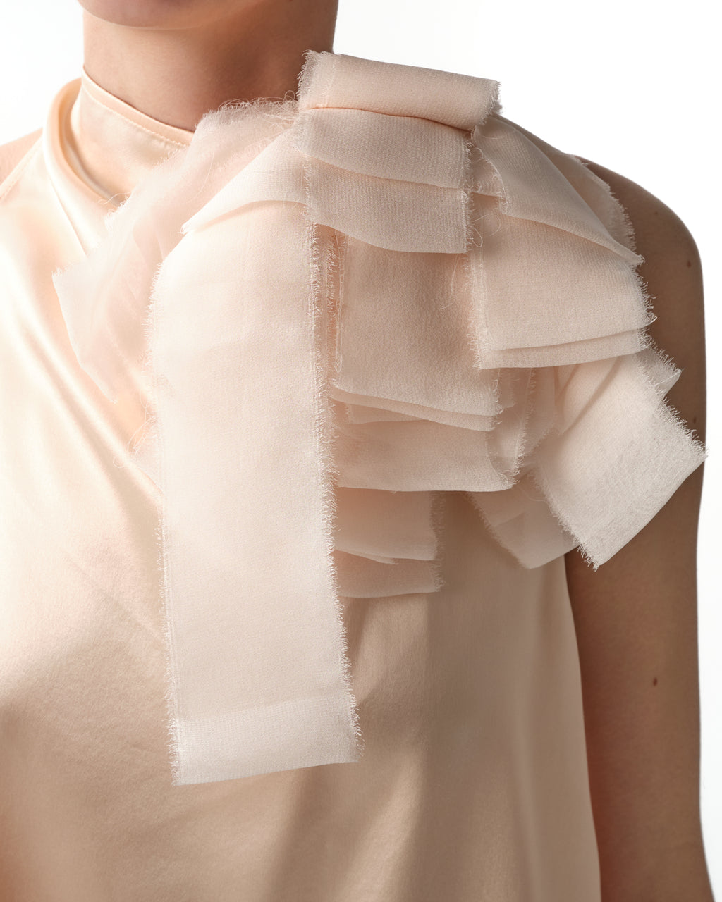 Silk Satin Tie Blouse