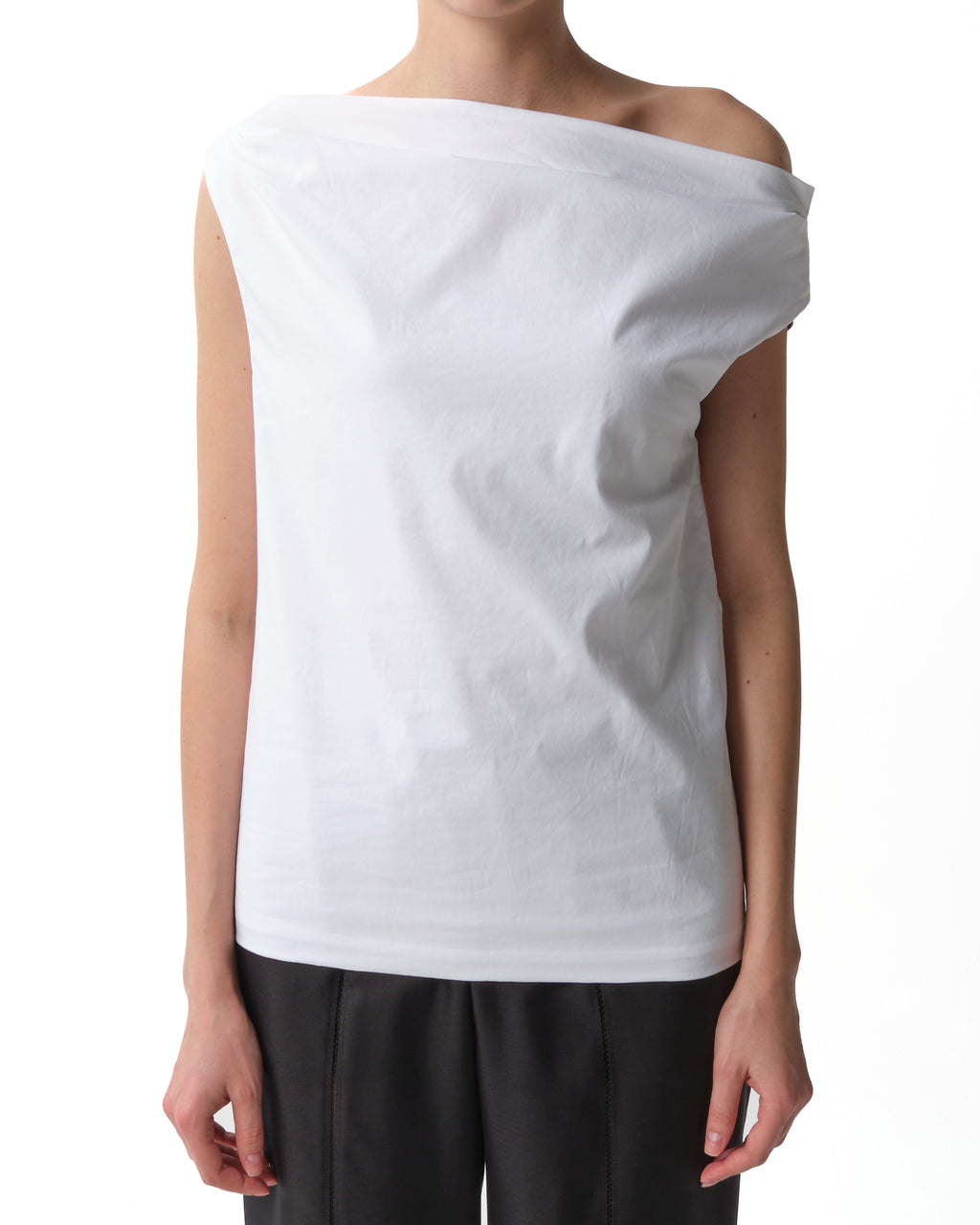 Tiche Cotton-Blend Draped Top