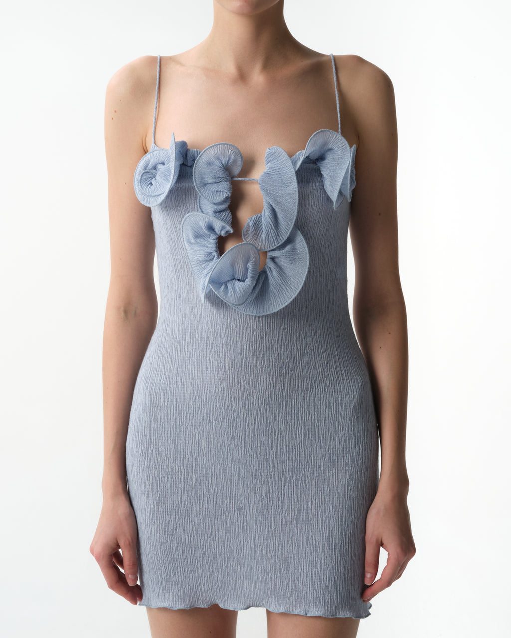 Embellished Textured Mini Dress