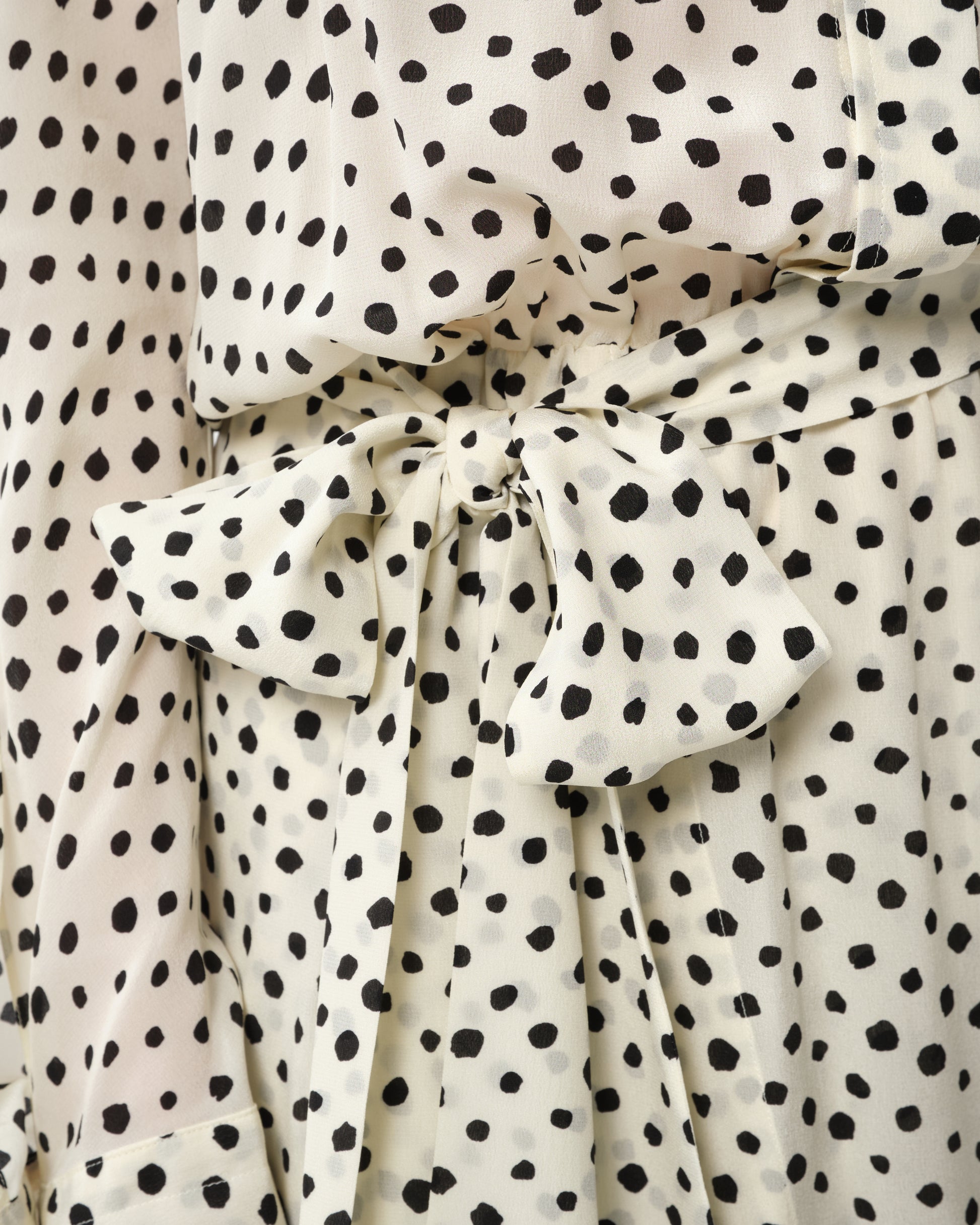 Polka-Dot Silk Maxi Dress