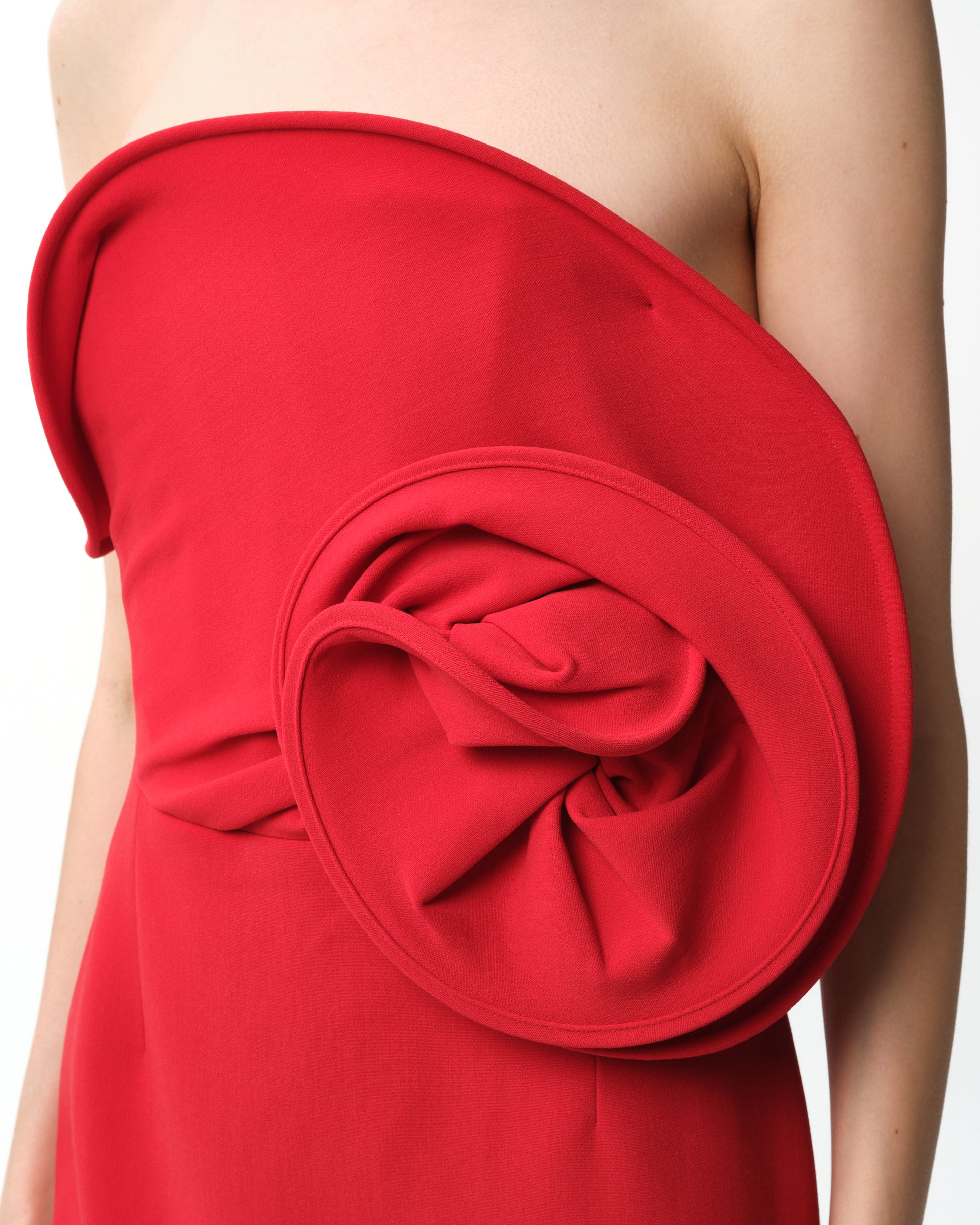 Sculptural Rose Mini Dress