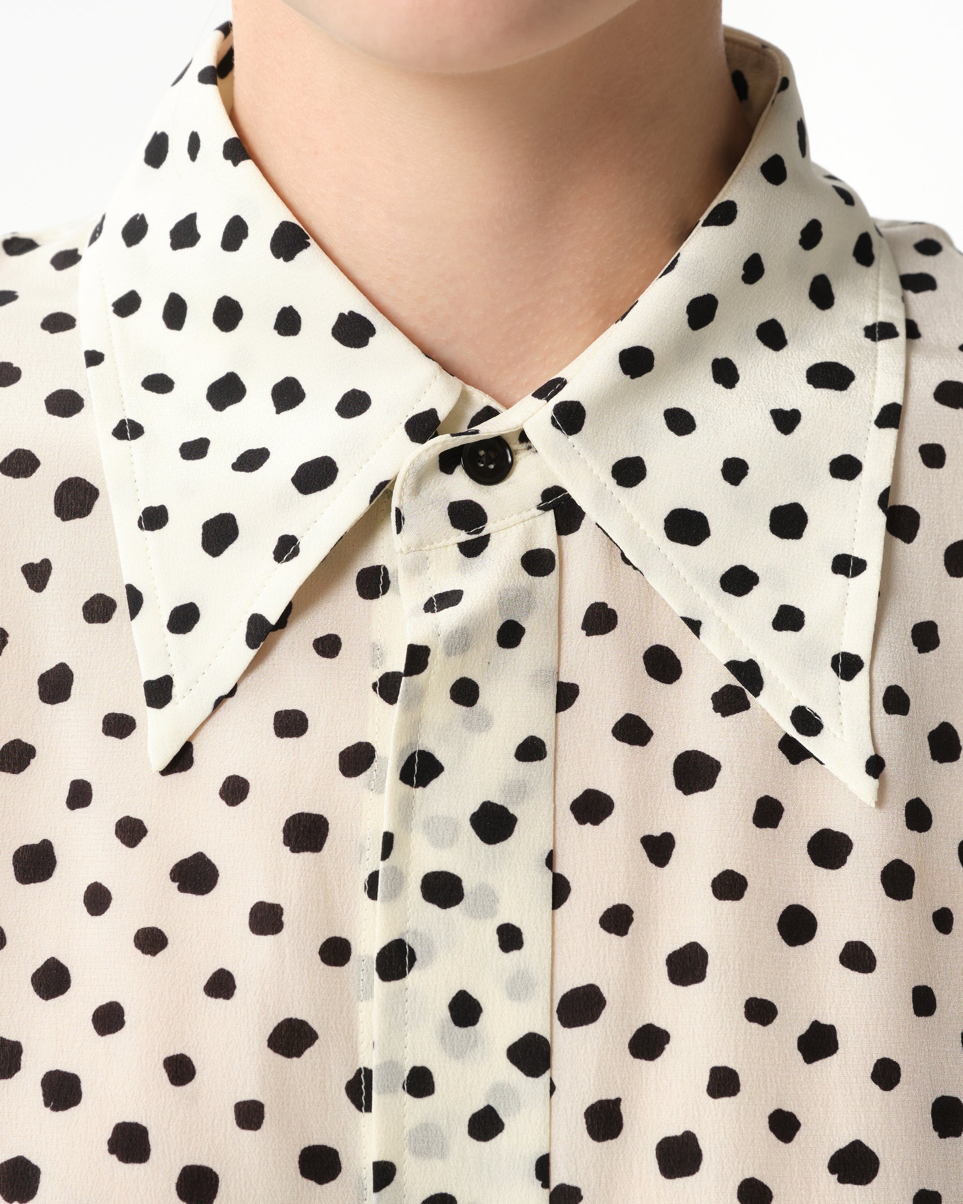 Polka-Dot Silk Maxi Dress