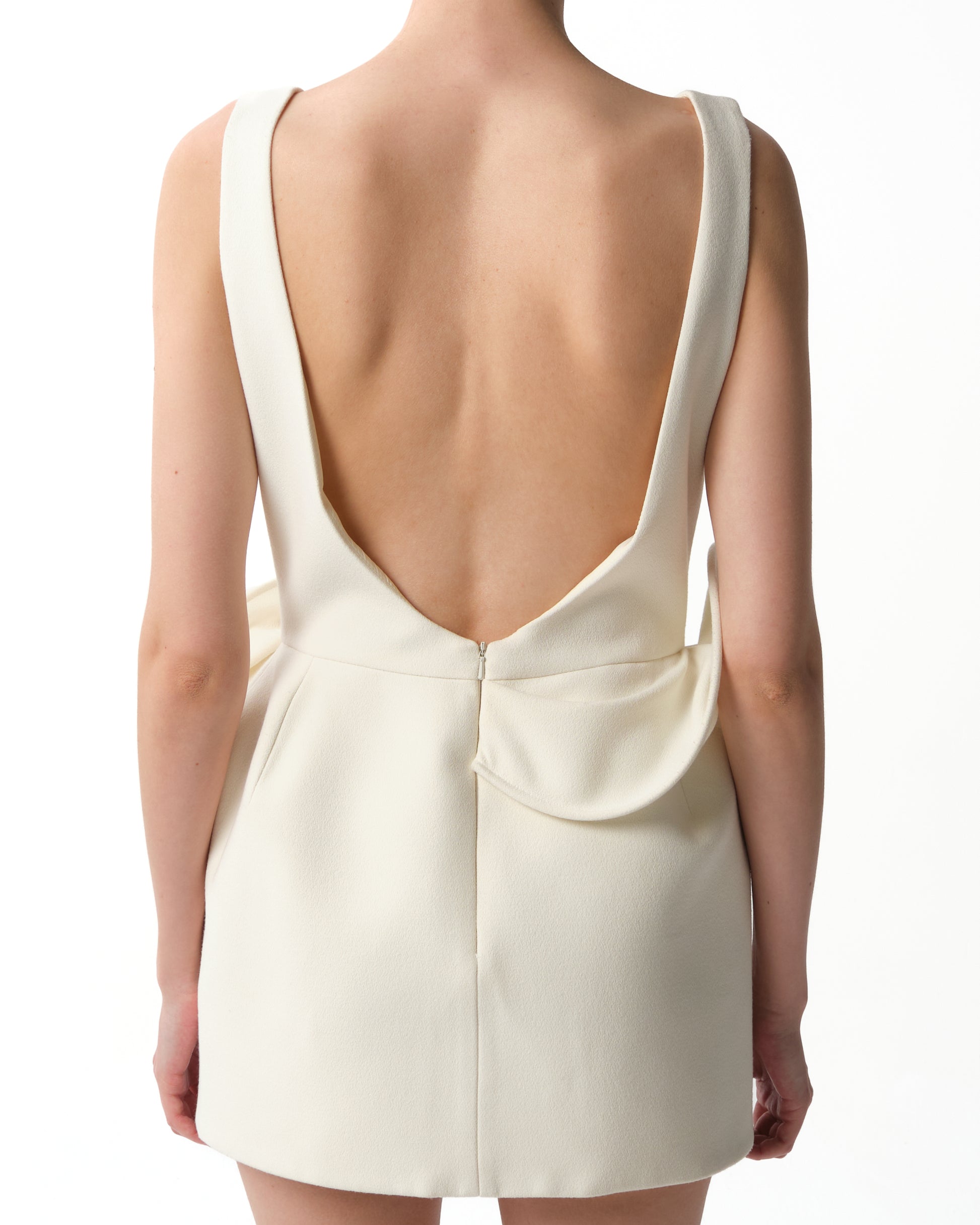 Crepe Mini Dress with Roses