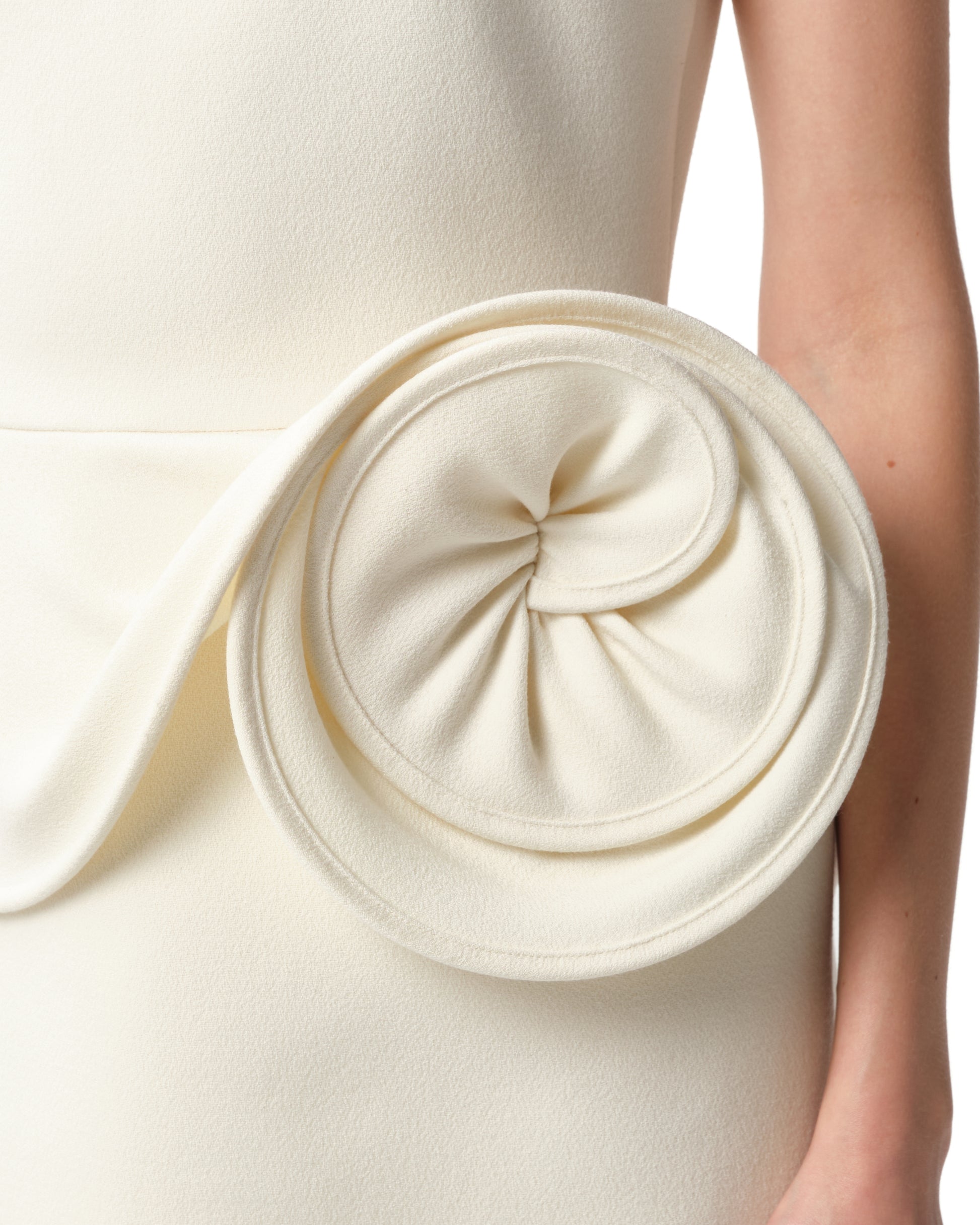 Crepe Mini Dress with Roses