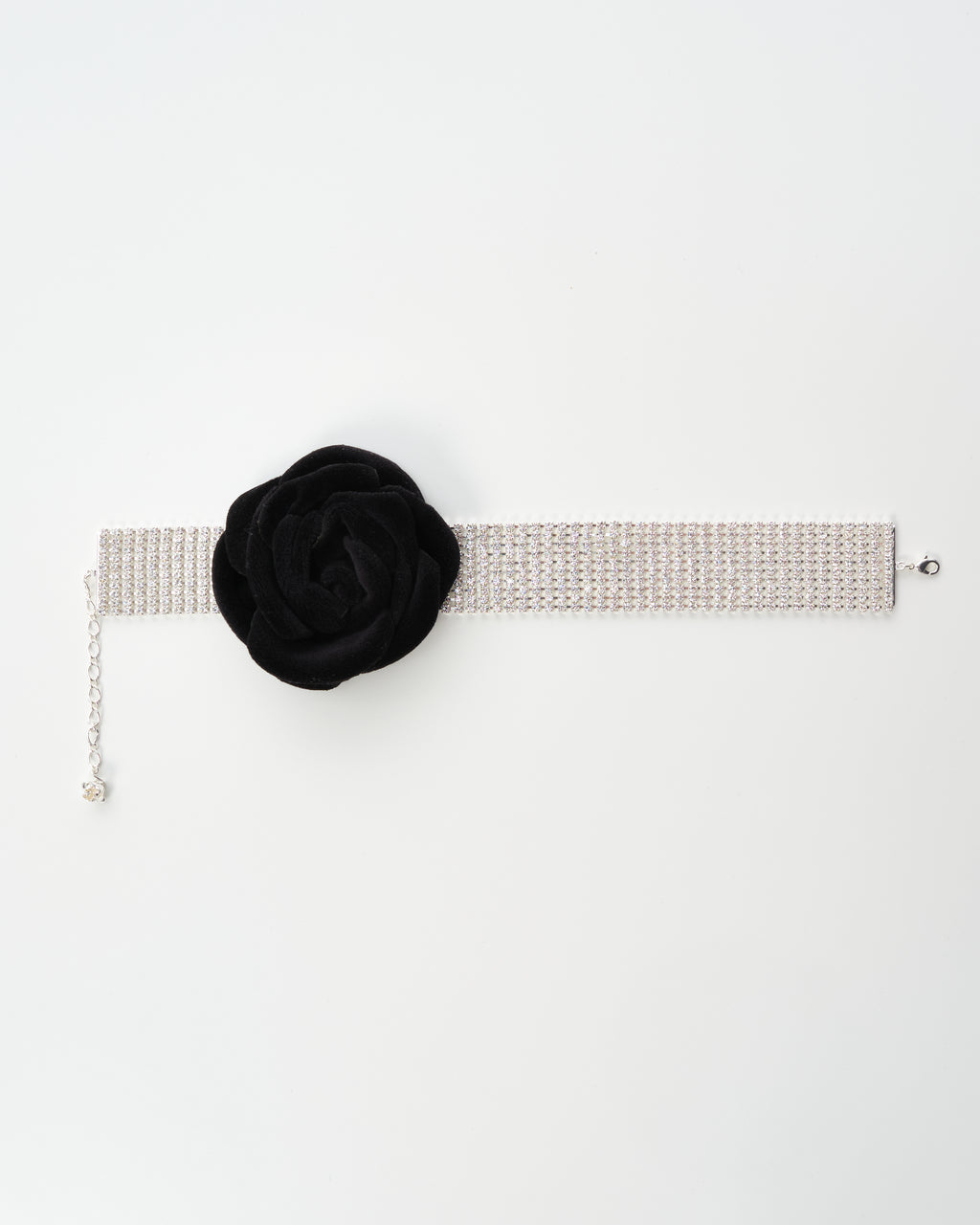 Velvet Rosette Crystal Choker