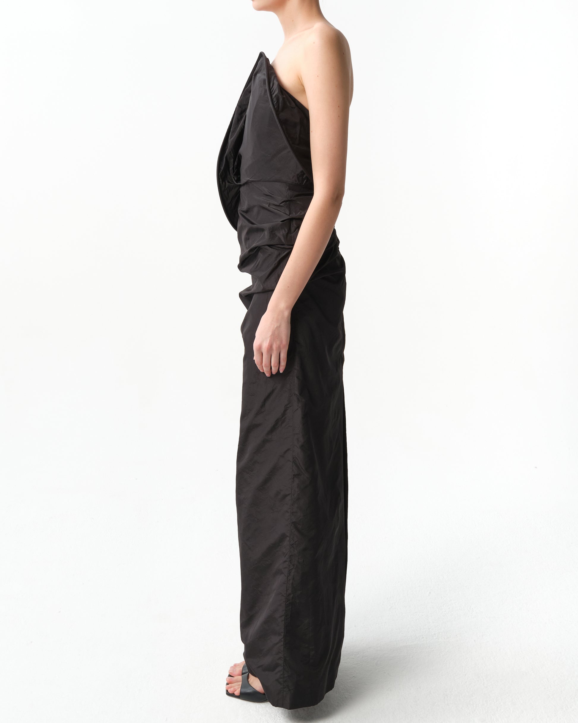 Sculptural Rose Gown in Taffeta Silk