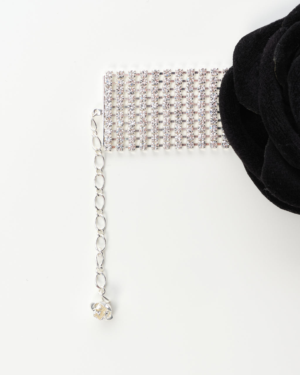 Velvet Rosette Crystal Choker