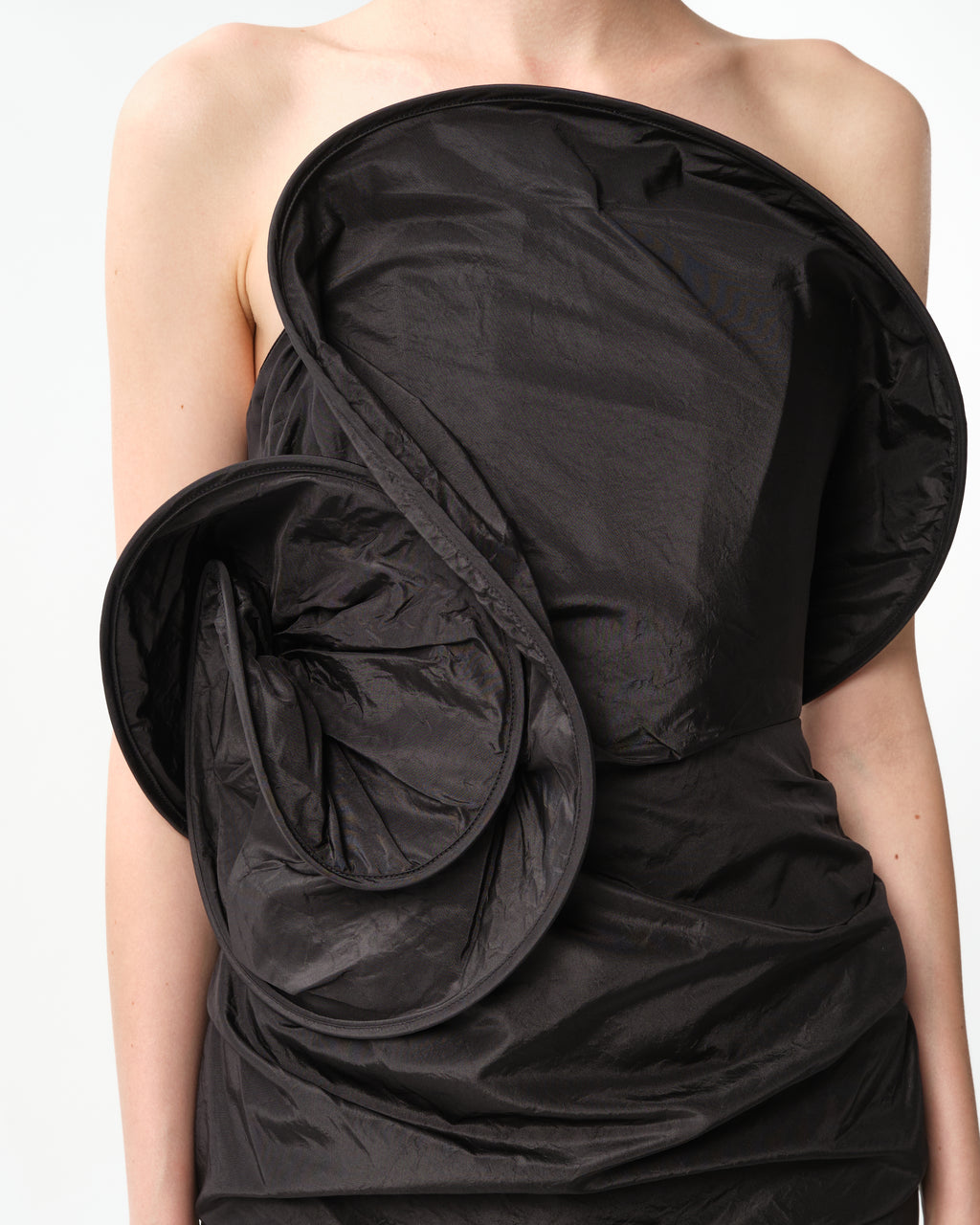 Sculptural Rose Gown in Taffeta Silk