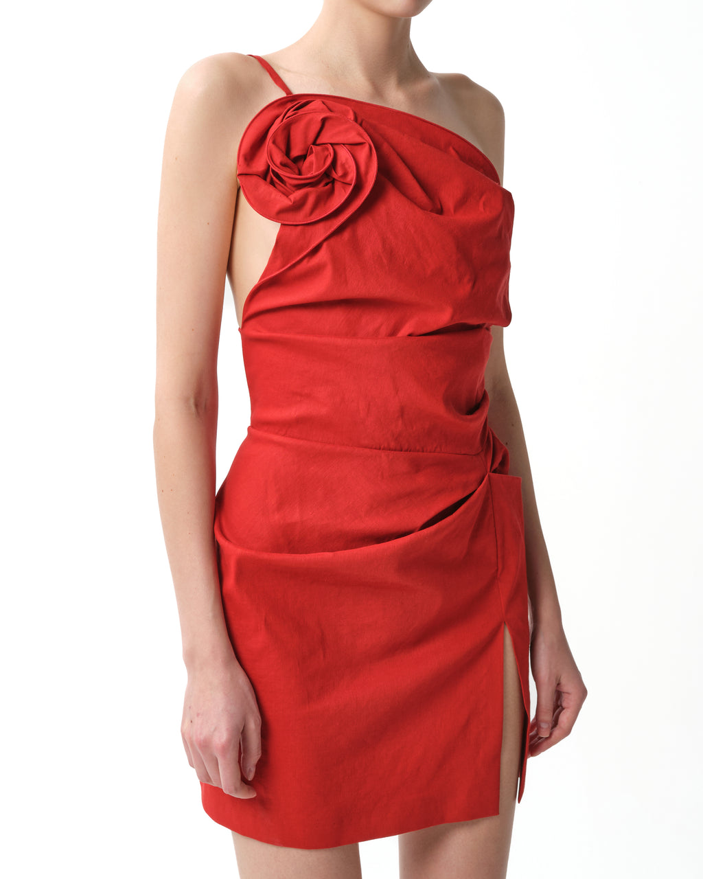 One-Shoulder Ruched Mini Dress