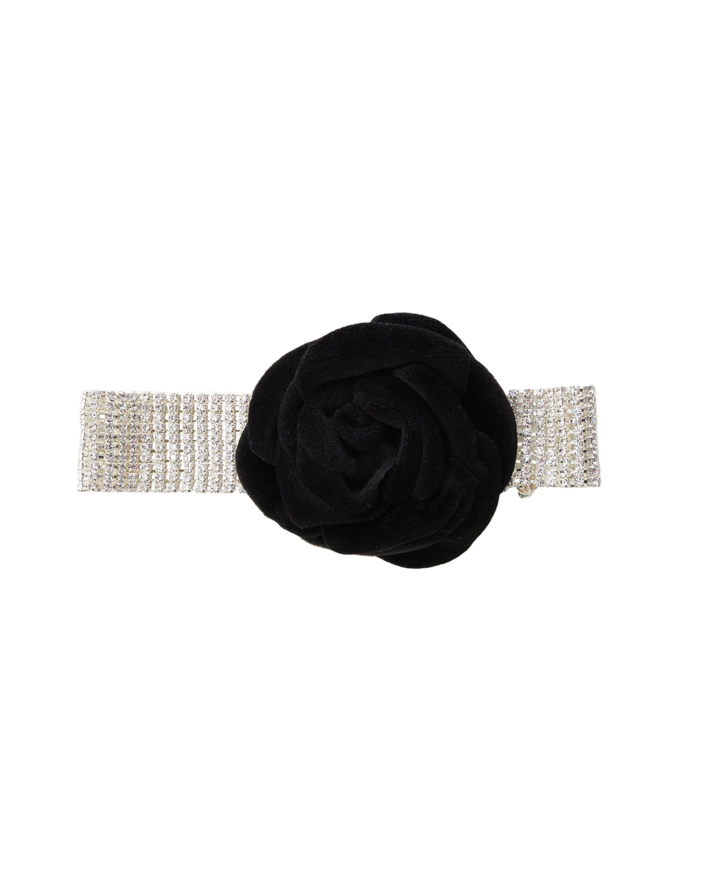 Velvet Rosette Crystal Choker