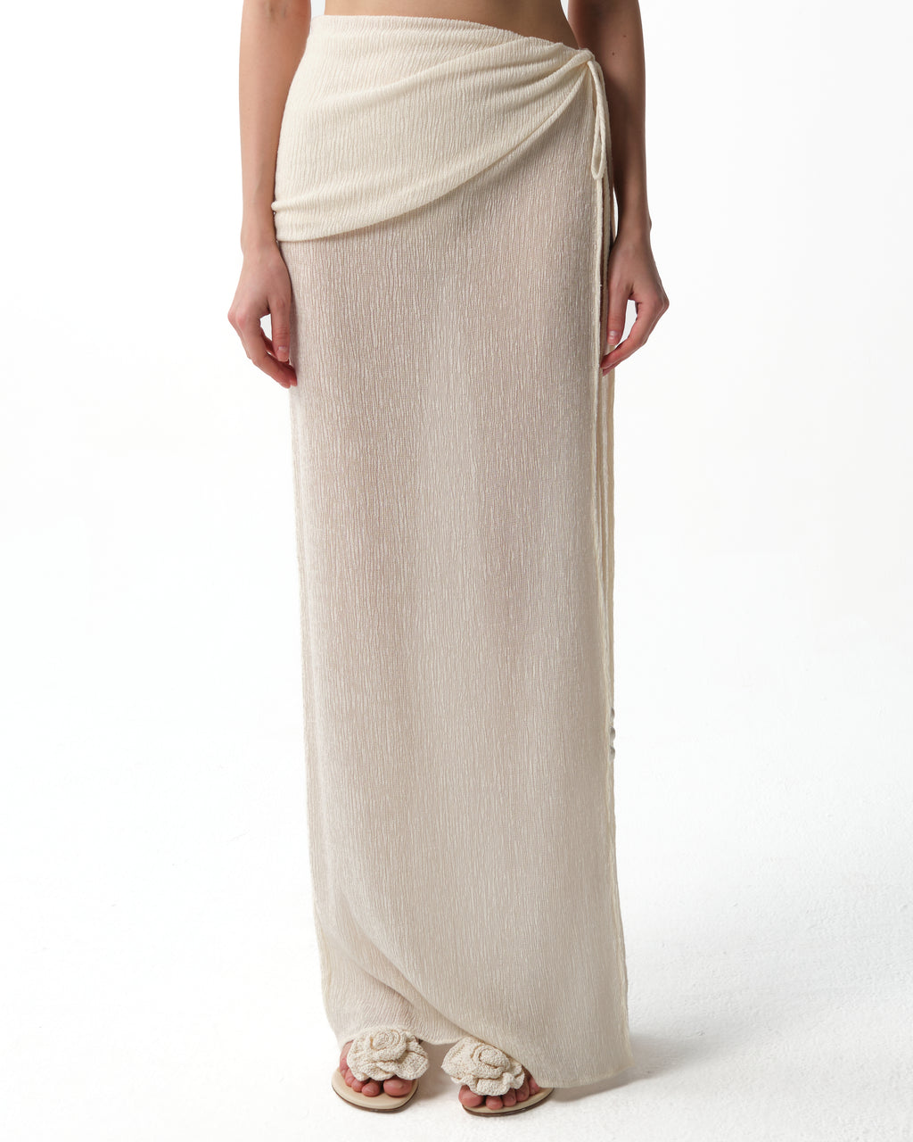 Beaded Slit Maxi Skirt