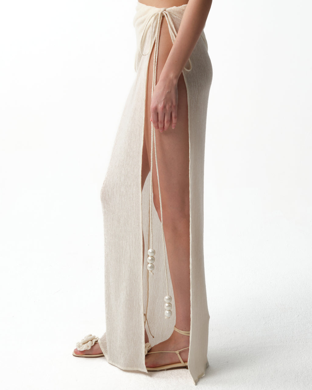 Beaded Slit Maxi Skirt