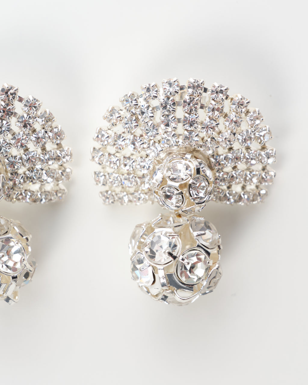 Fan-Shaped Crystal Earrings
