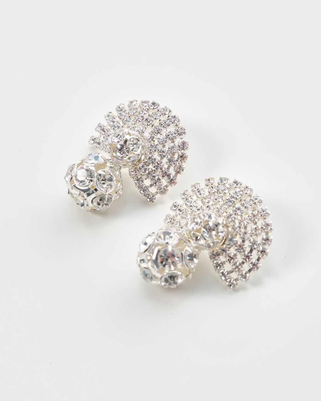 Fan-Shaped Crystal Earrings