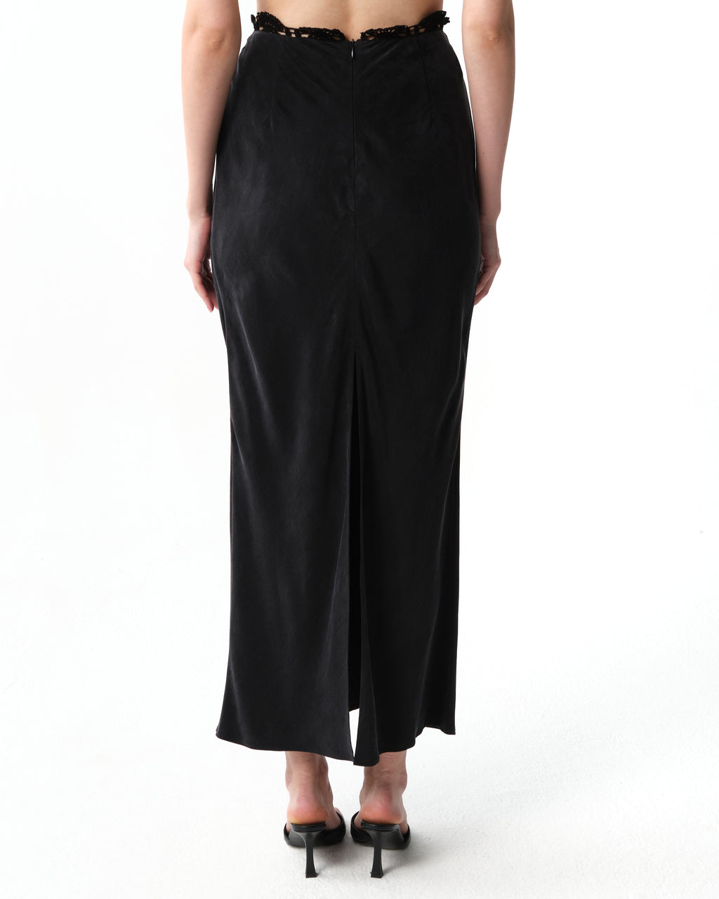 Lace-Detailed Midi Skirt