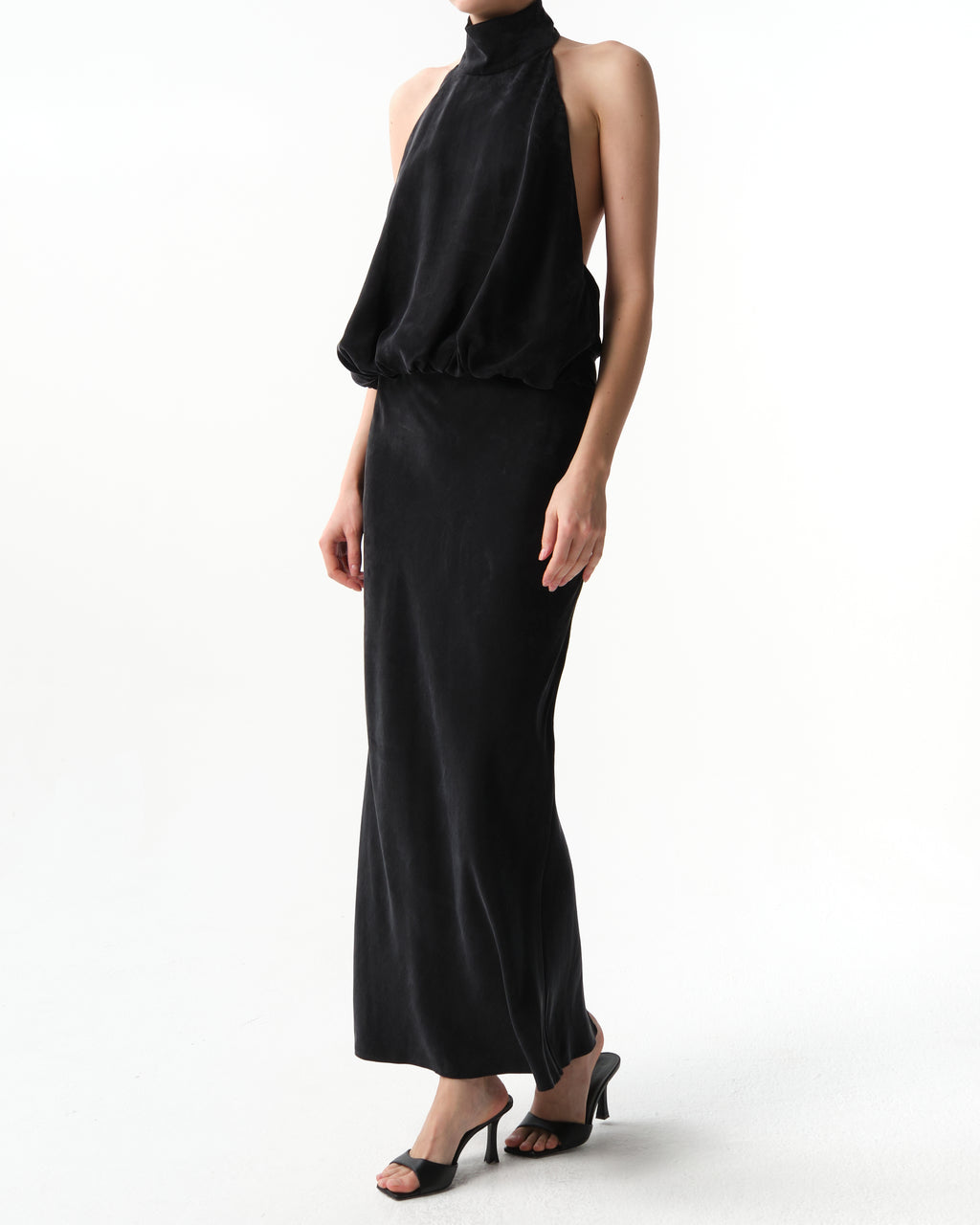 Silk High Neck Balloon Top