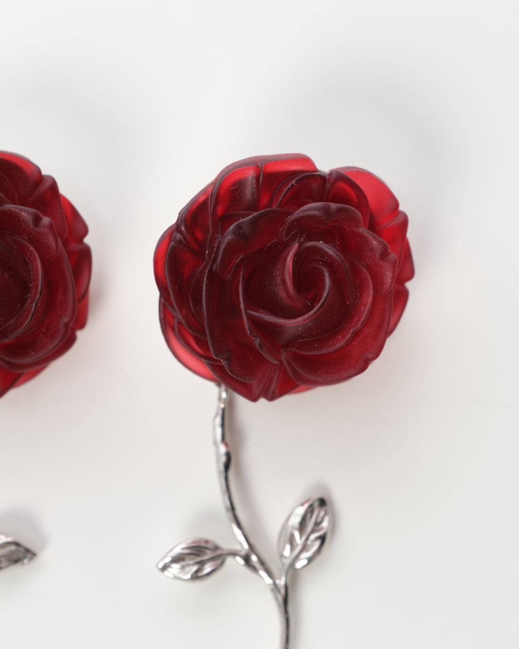 Rose-Appliqué Drop Earrings