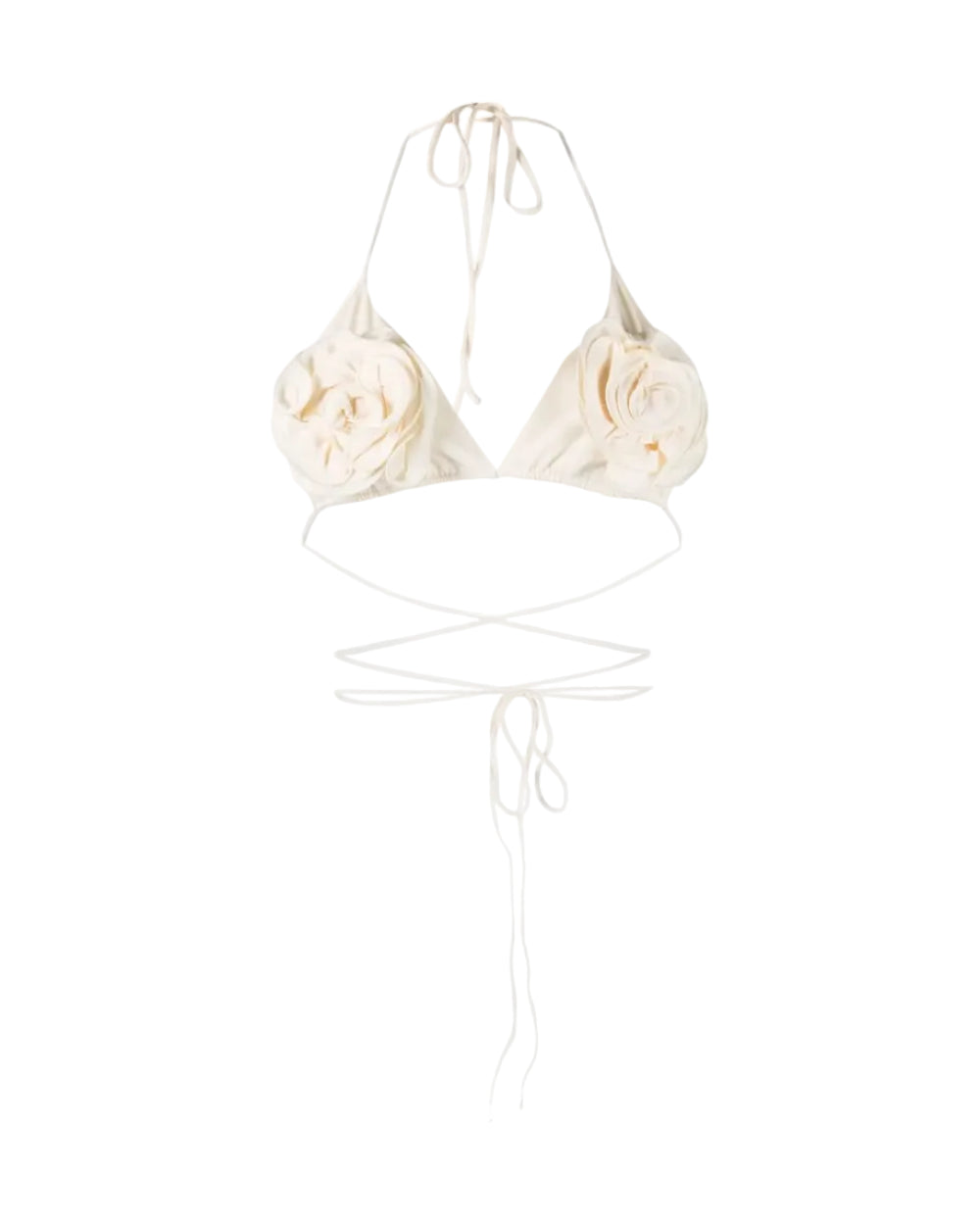 Floral Appliqué Triangle Bikini Top