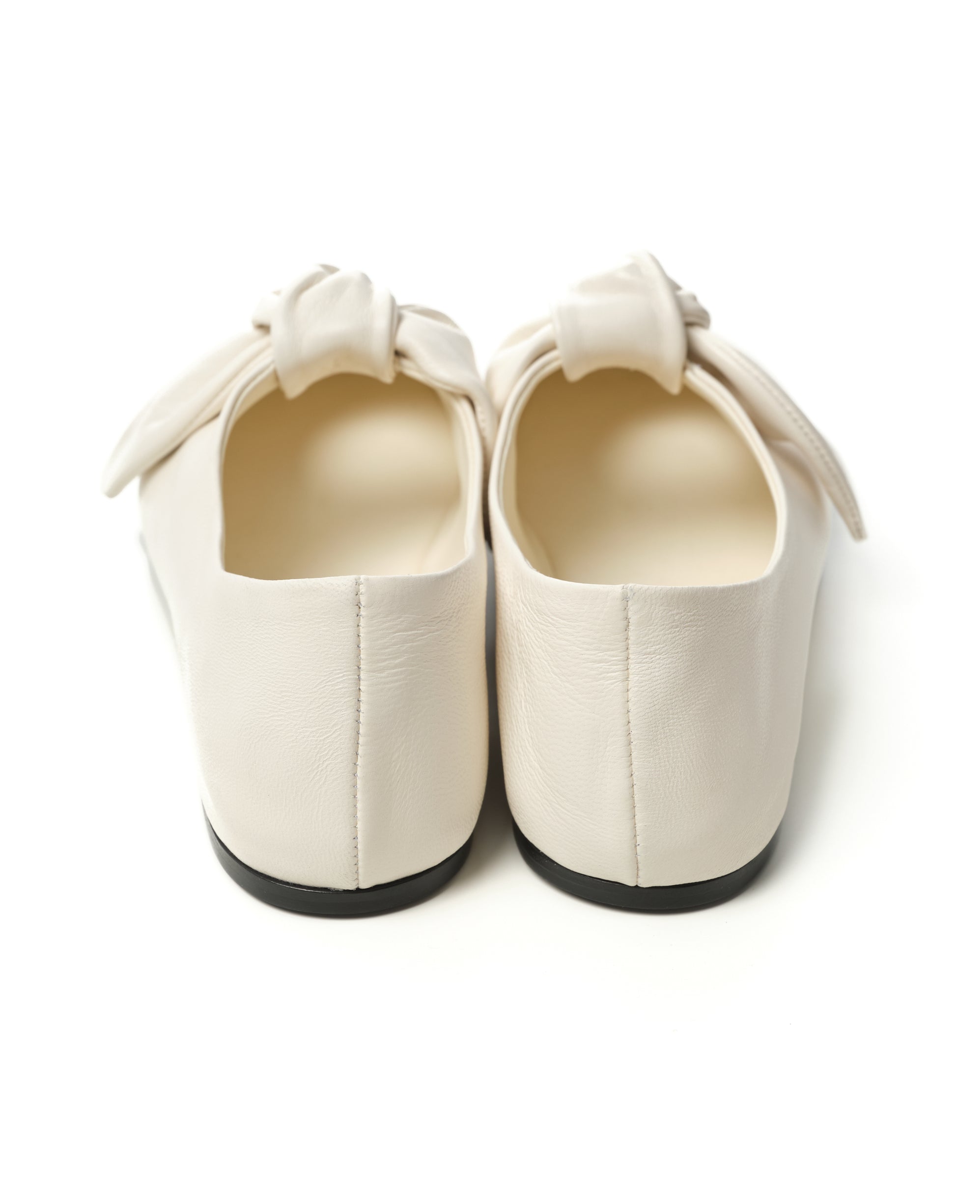 Bow-Detail Leather Flats