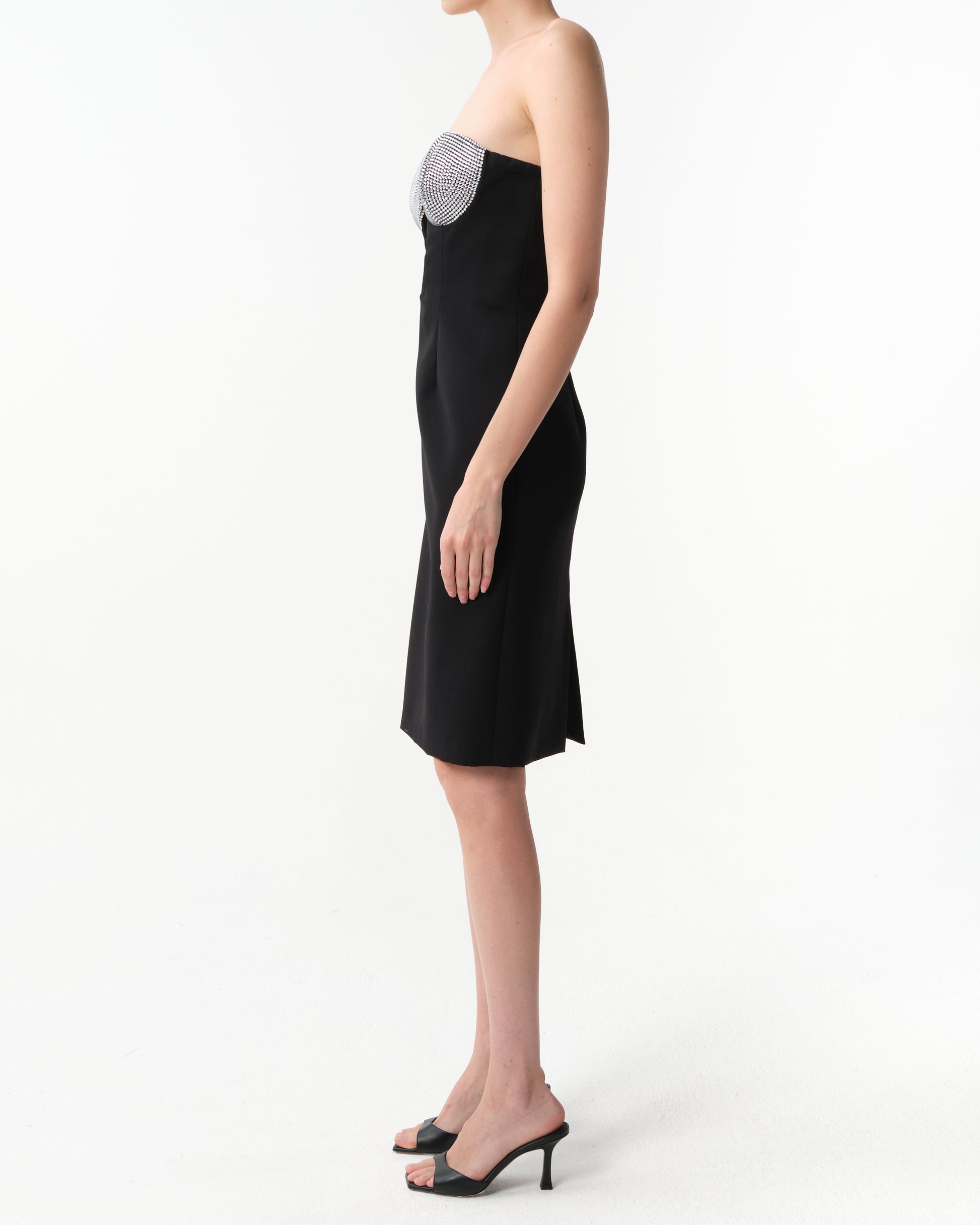 Crystal-Embellished Midi Dress