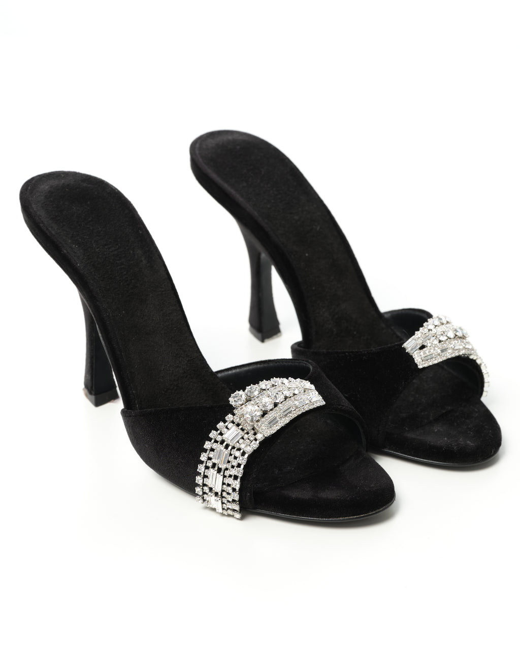 Crystal-Embellished Heeled Sandals