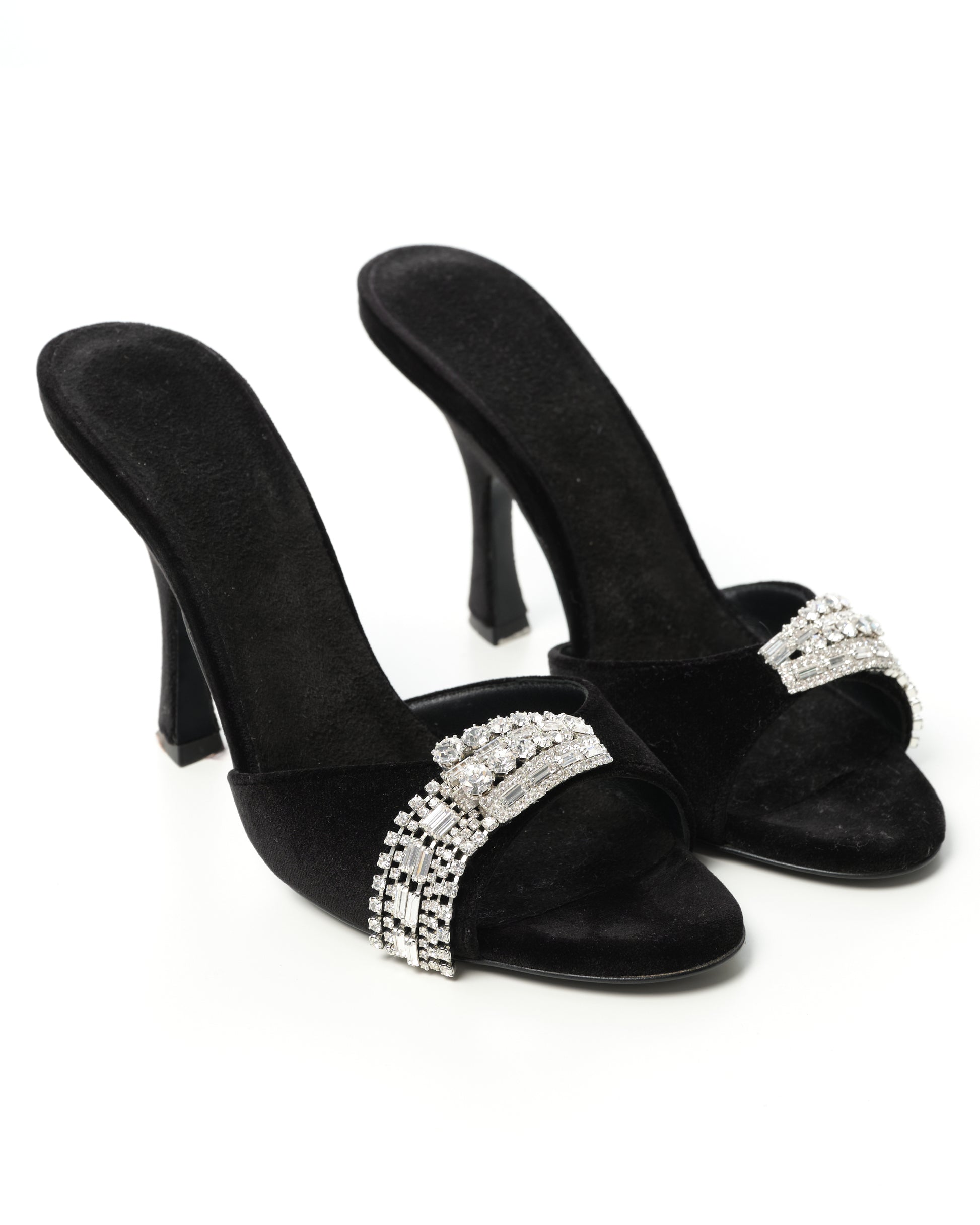 Crystal-Embellished Heeled Sandals