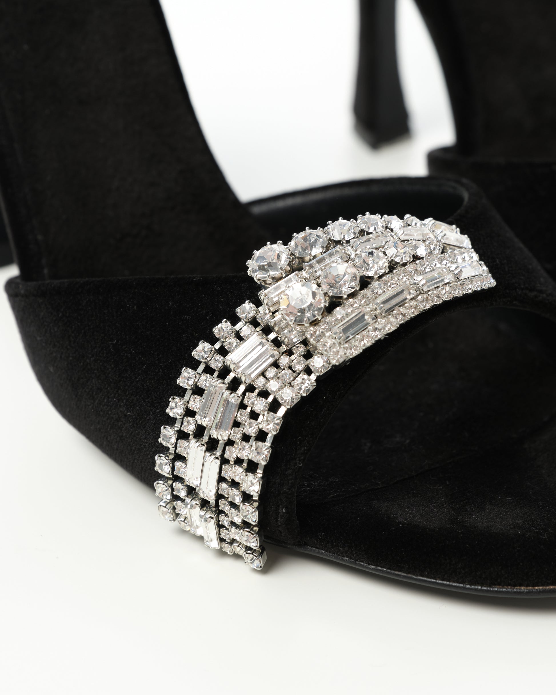 Crystal-Embellished Heeled Sandals