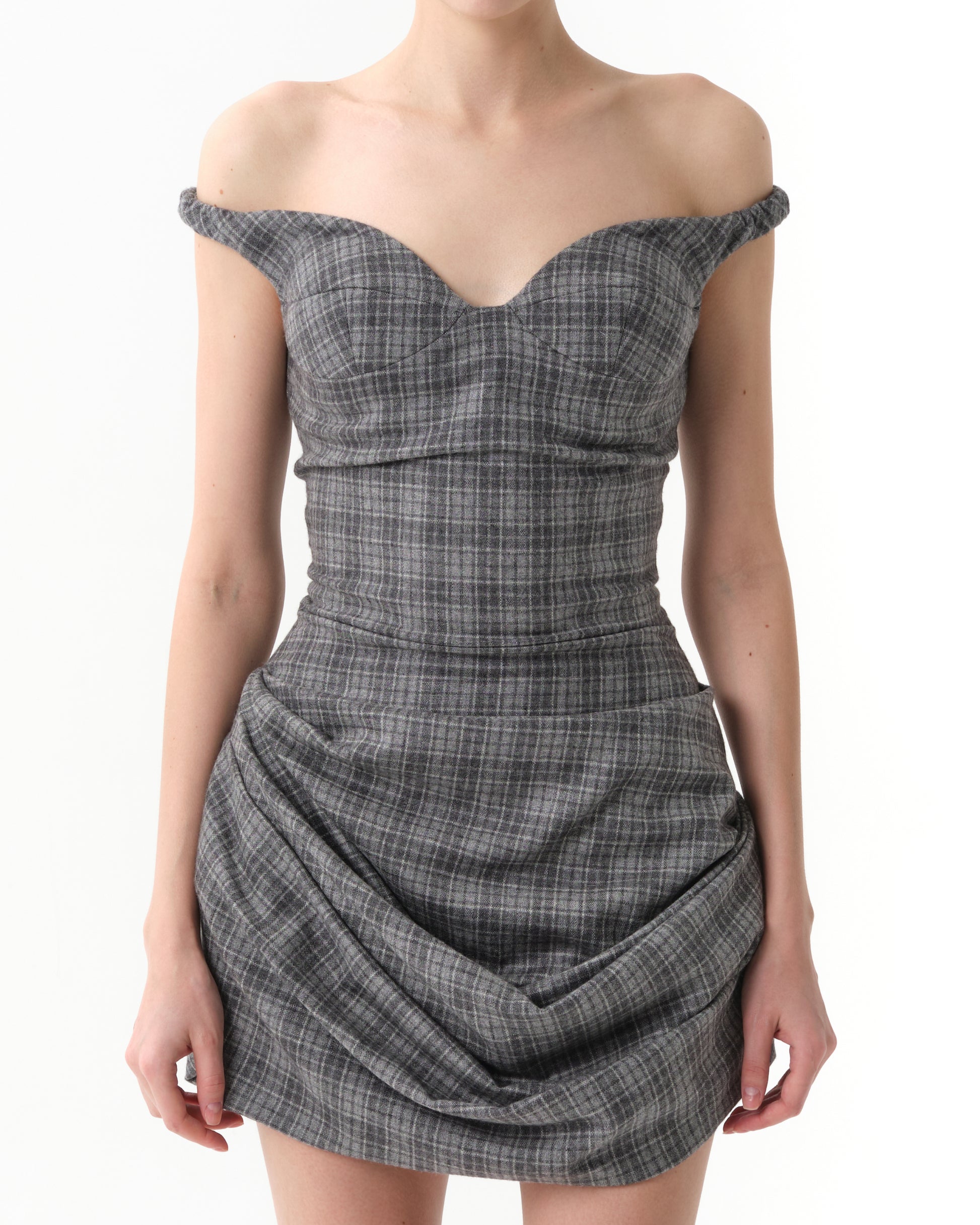 Ruched Off-Shoulder Bustier Dress