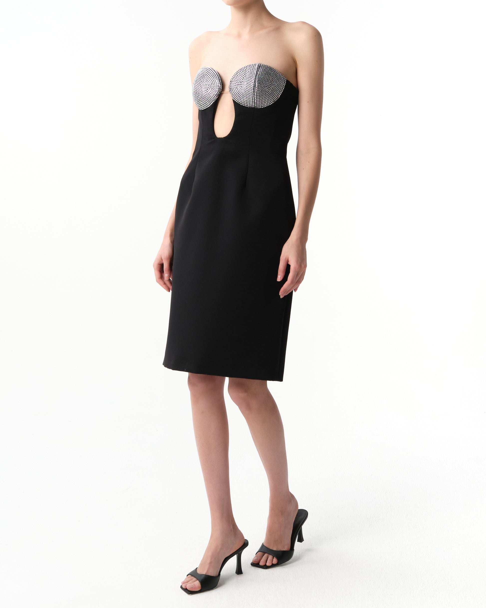 Crystal-Embellished Midi Dress