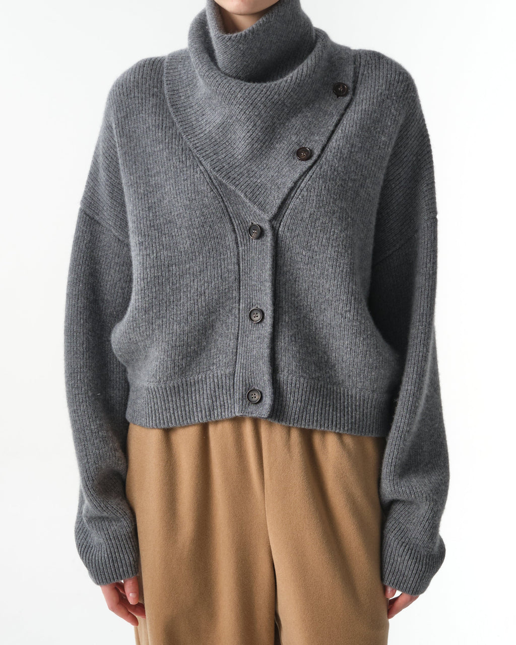 Derios Convertible Cashmere Turtleneck Cardigan
