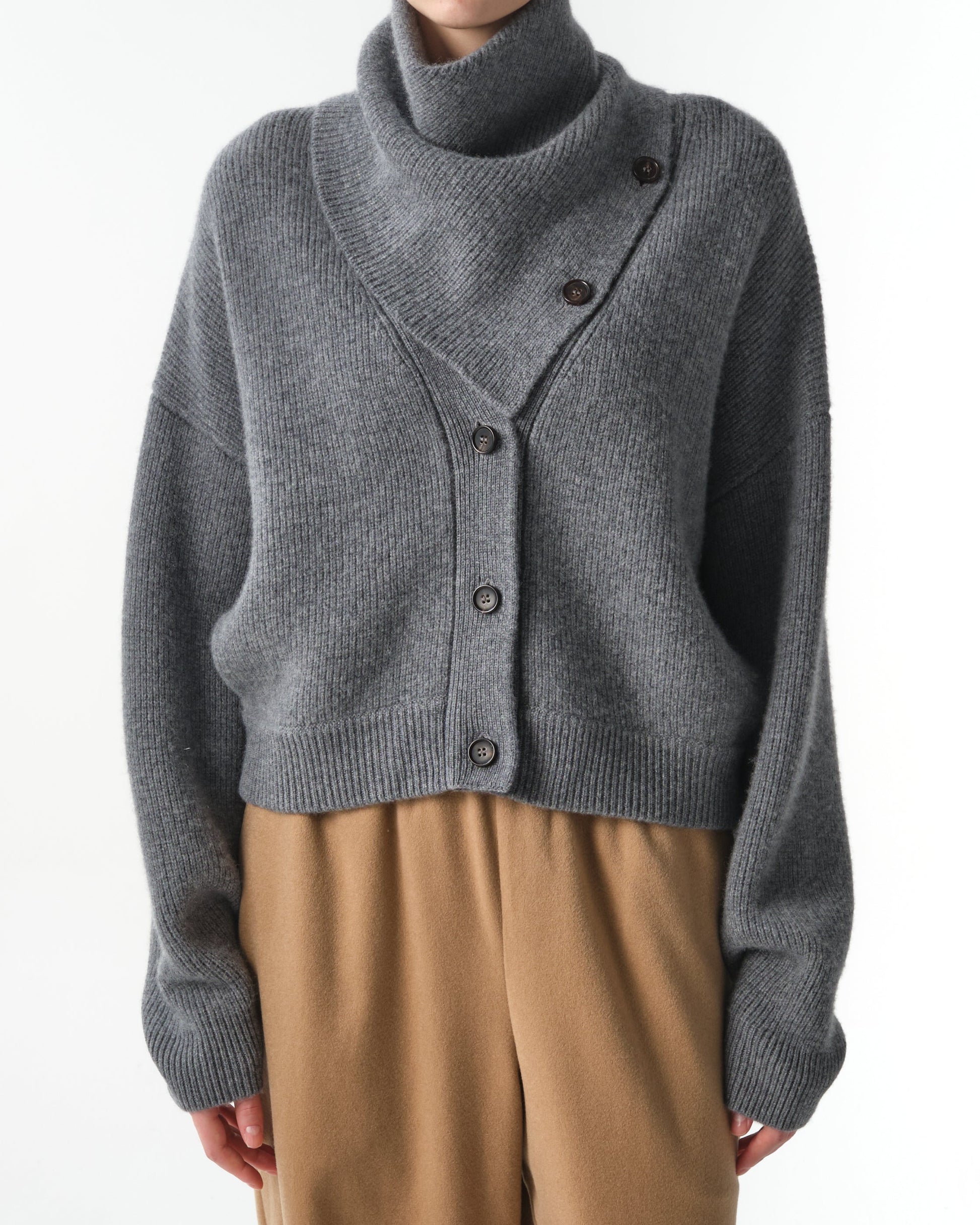 Derios Convertible Cashmere Turtleneck Cardigan