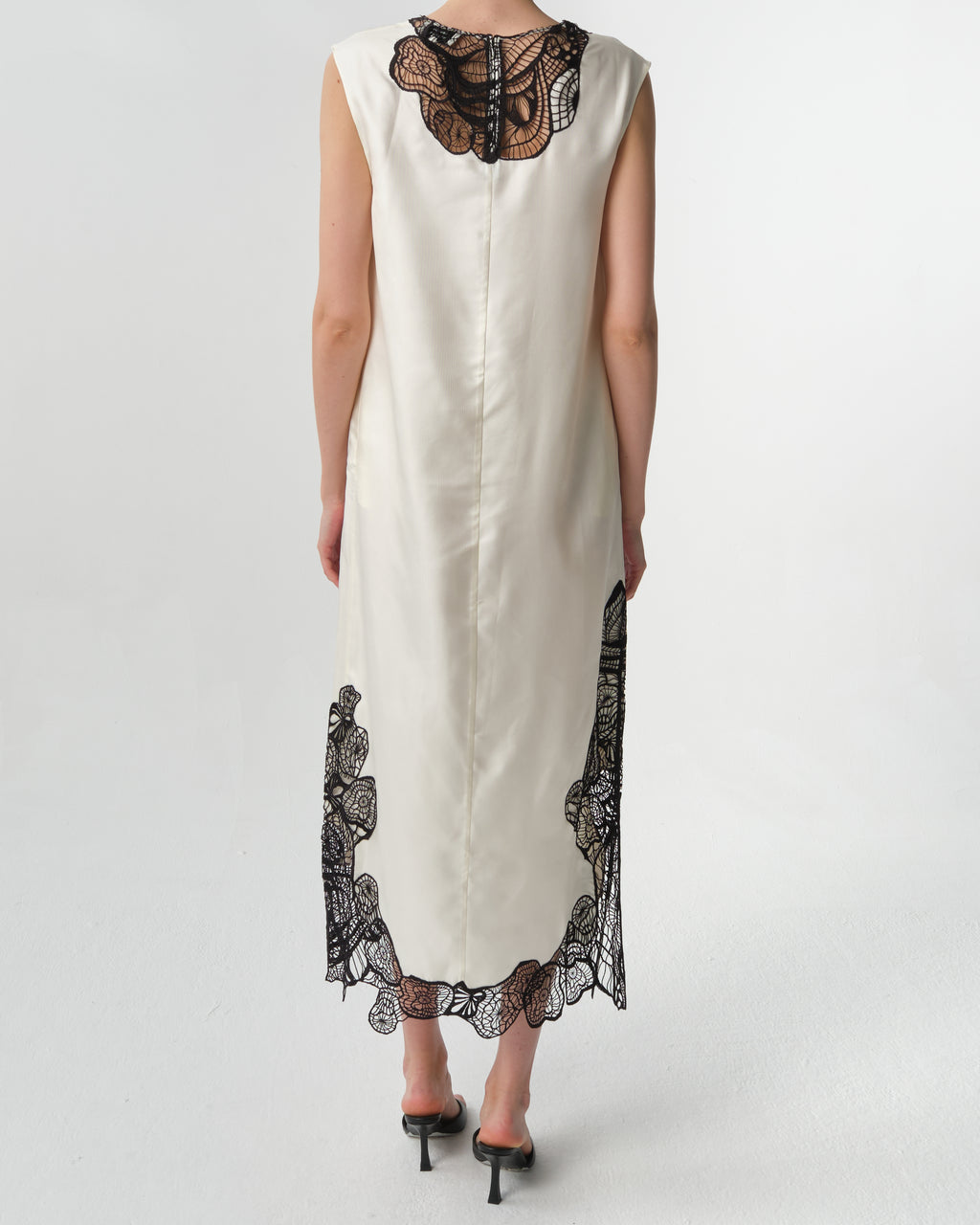 Uma Lace-Trim Silk Maxi Dress