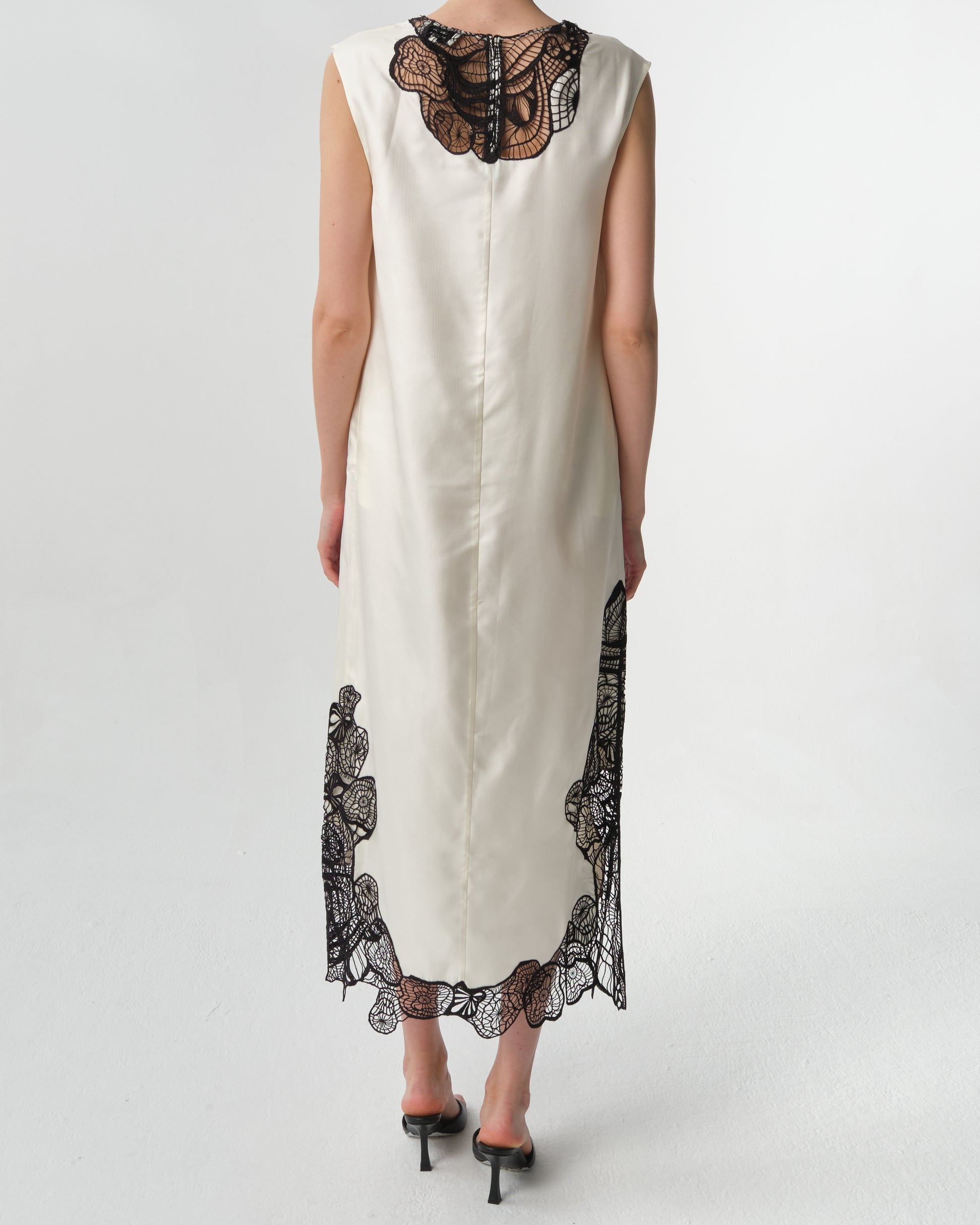 Uma Lace-Trim Silk Maxi Dress