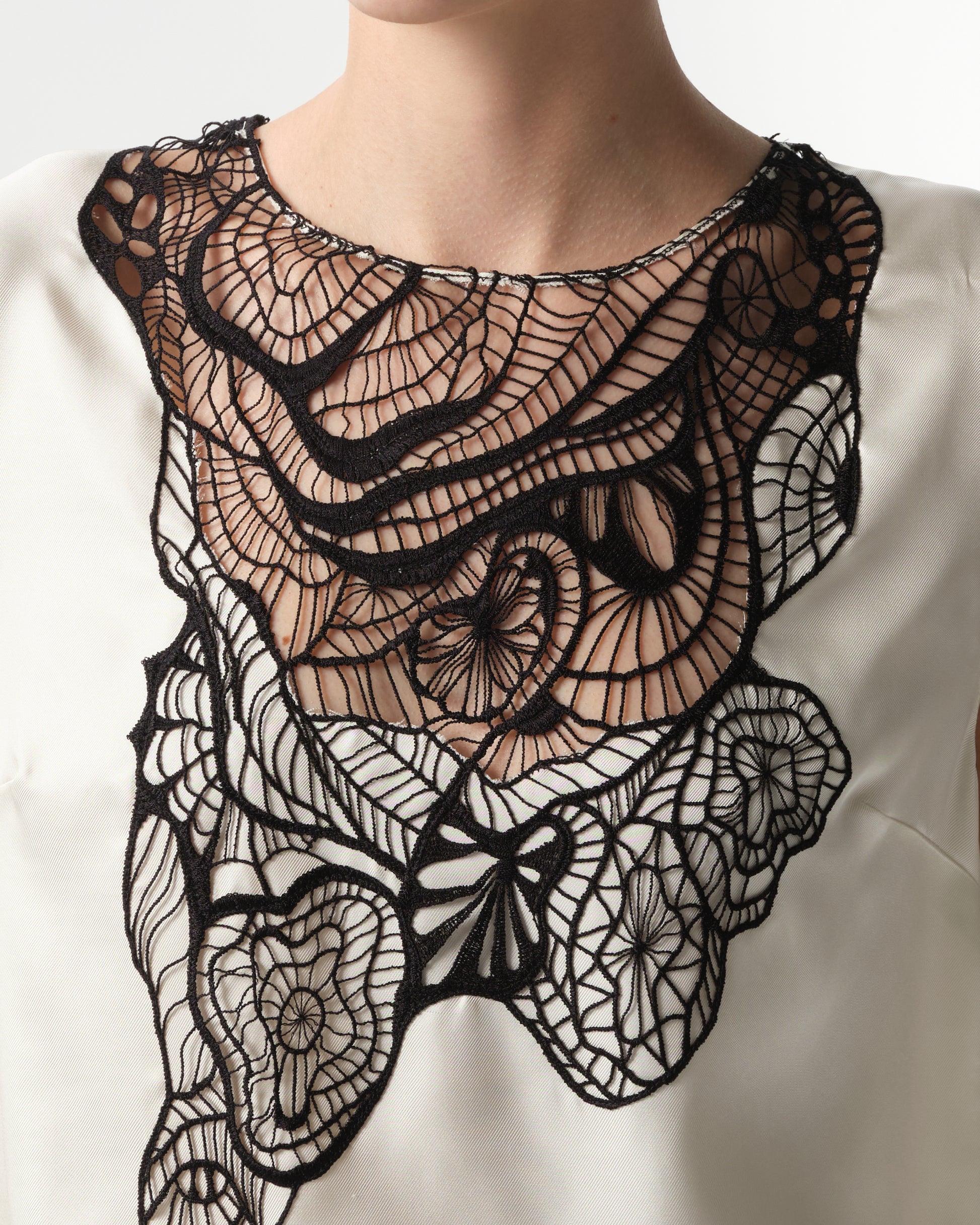 Uma Lace-Trim Silk Maxi Dress