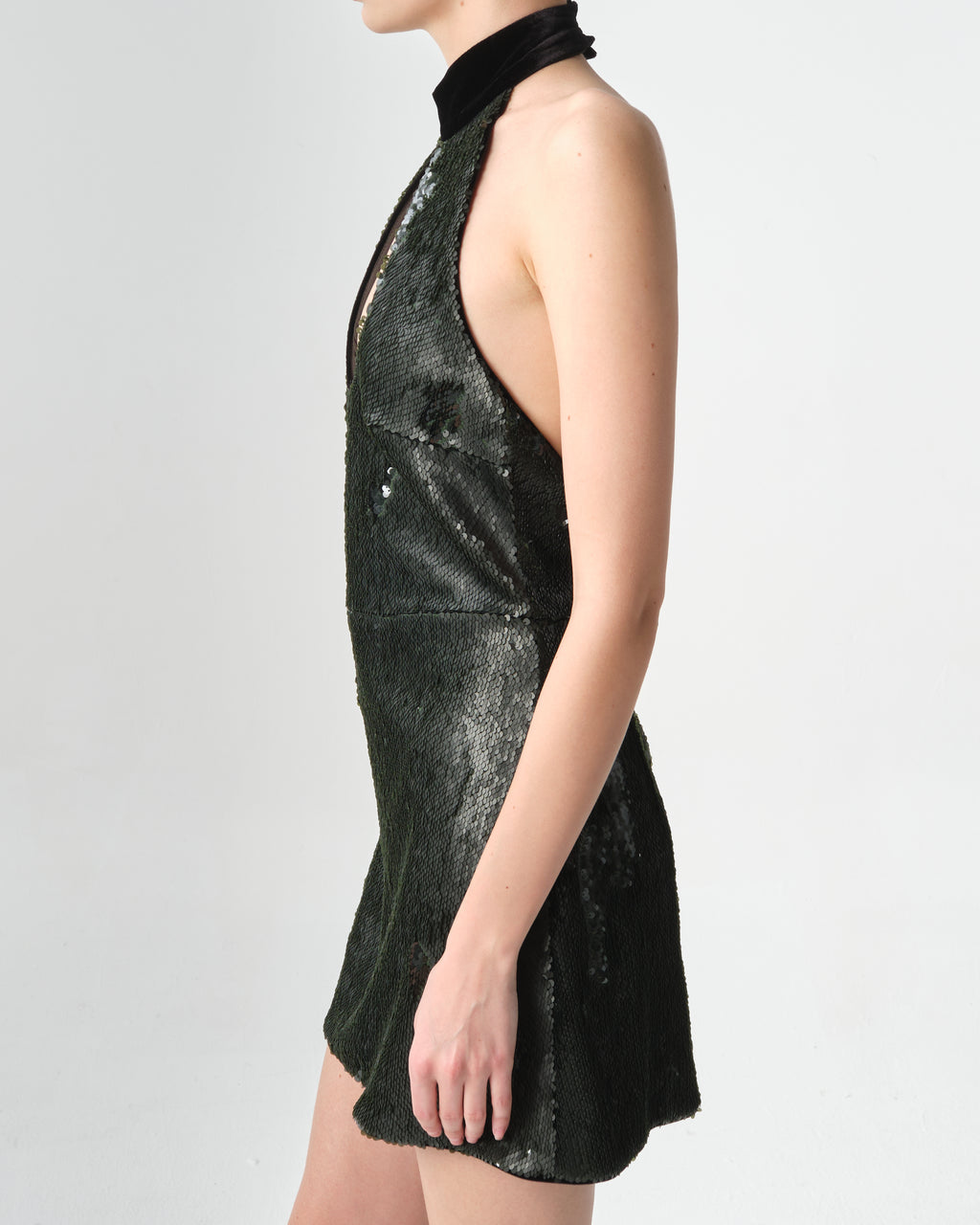 Sequin Halter Mini Dress